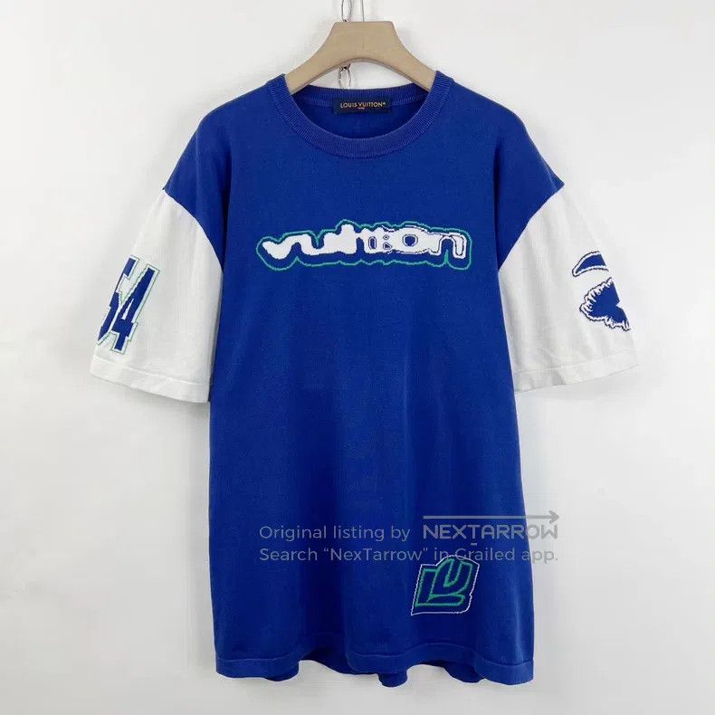 Louis Vuitton Louis Vuitton 1854 White and Blue Knit Short Sleeve Size US XXL / EU 58 / 5 - 1 Thumbnail