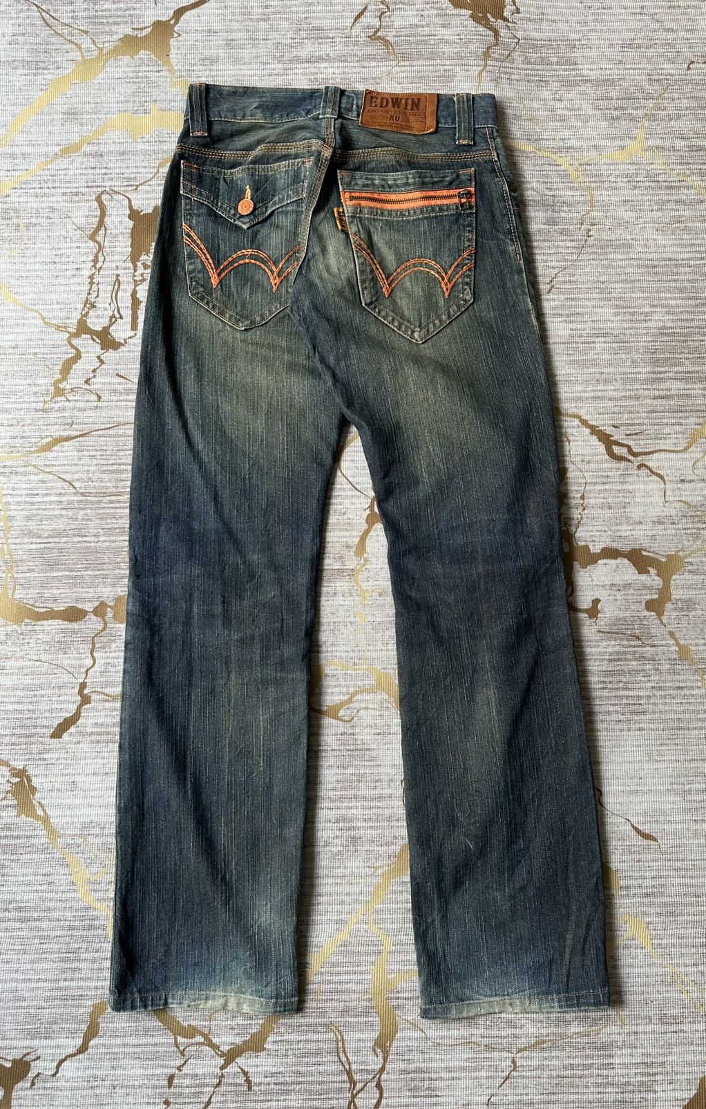 Japanese Brand Edwin XV Rusty Claw Marks Distressed Denim Size US 28 / EU 44 - 3 Thumbnail