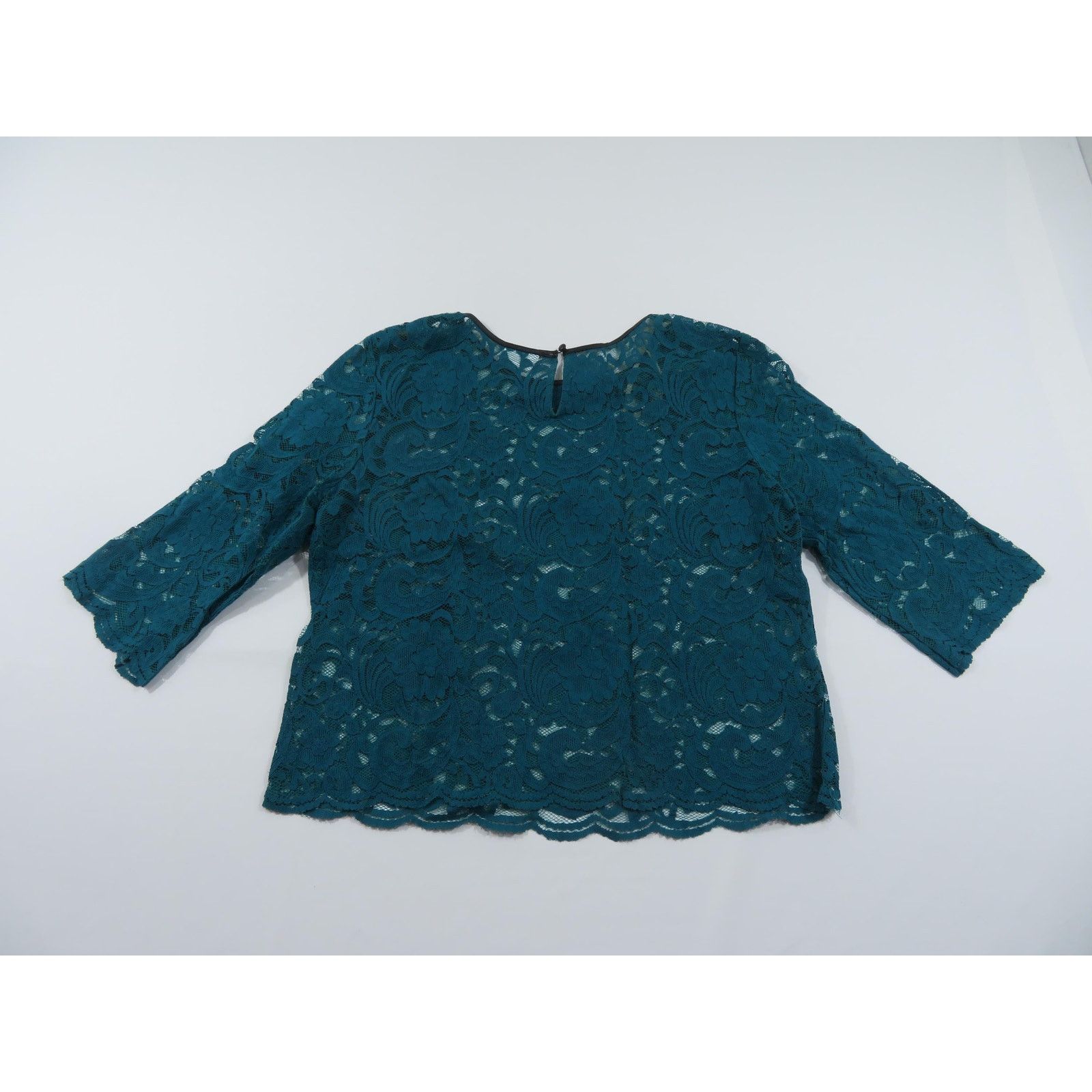Other Bisou Bisou Womens Lace Style Blouse Top Green Sz L? Vintage Size L / US 10 / IT 46 - 2 Thumbnail