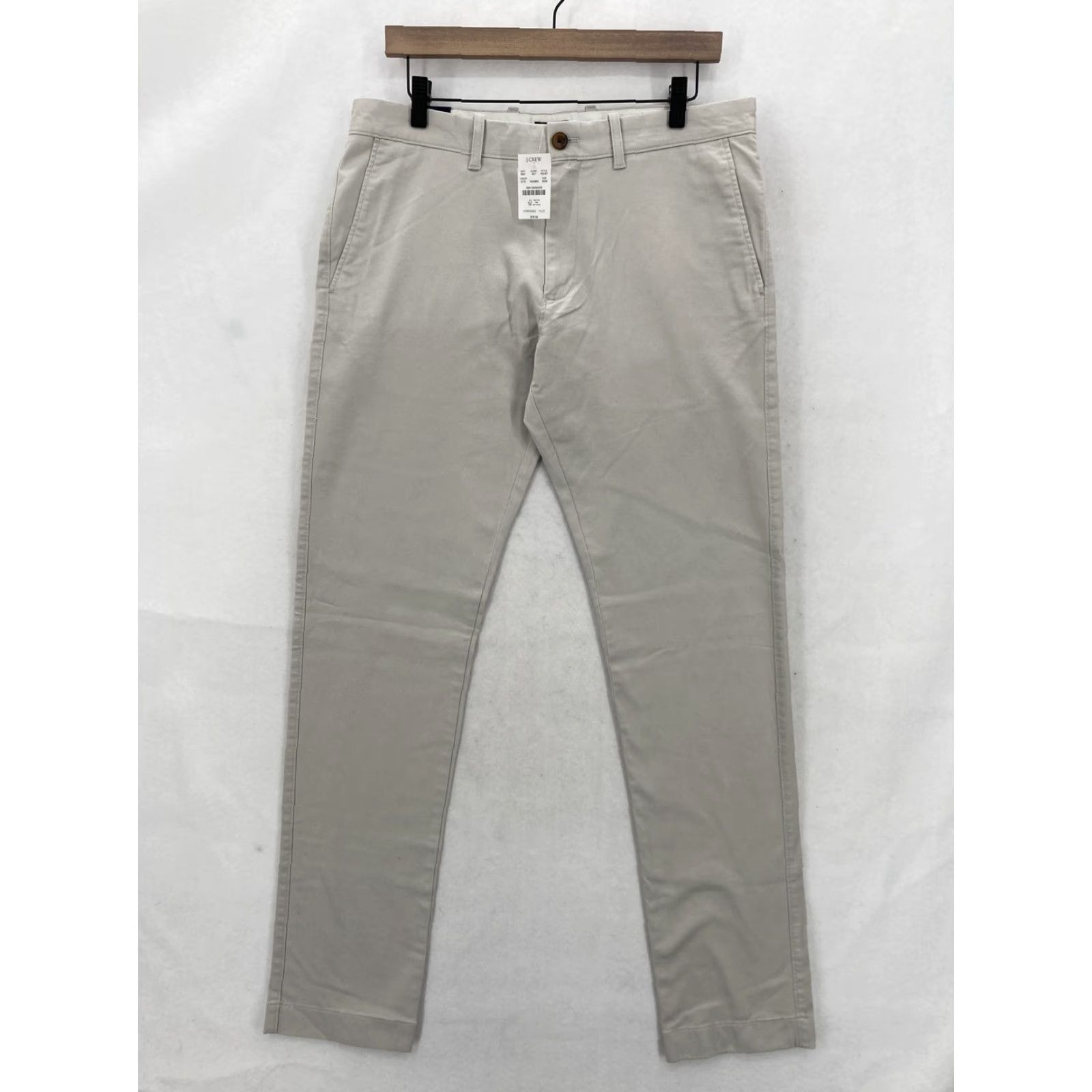 J.Crew J.Crew Chino Pants Mens 32x34 Gray Stone Flex Slim Stretch Twill Casual Preppy Tapered Pockets Zip Front Size US 32 / EU 48 - 2 Thumbnail