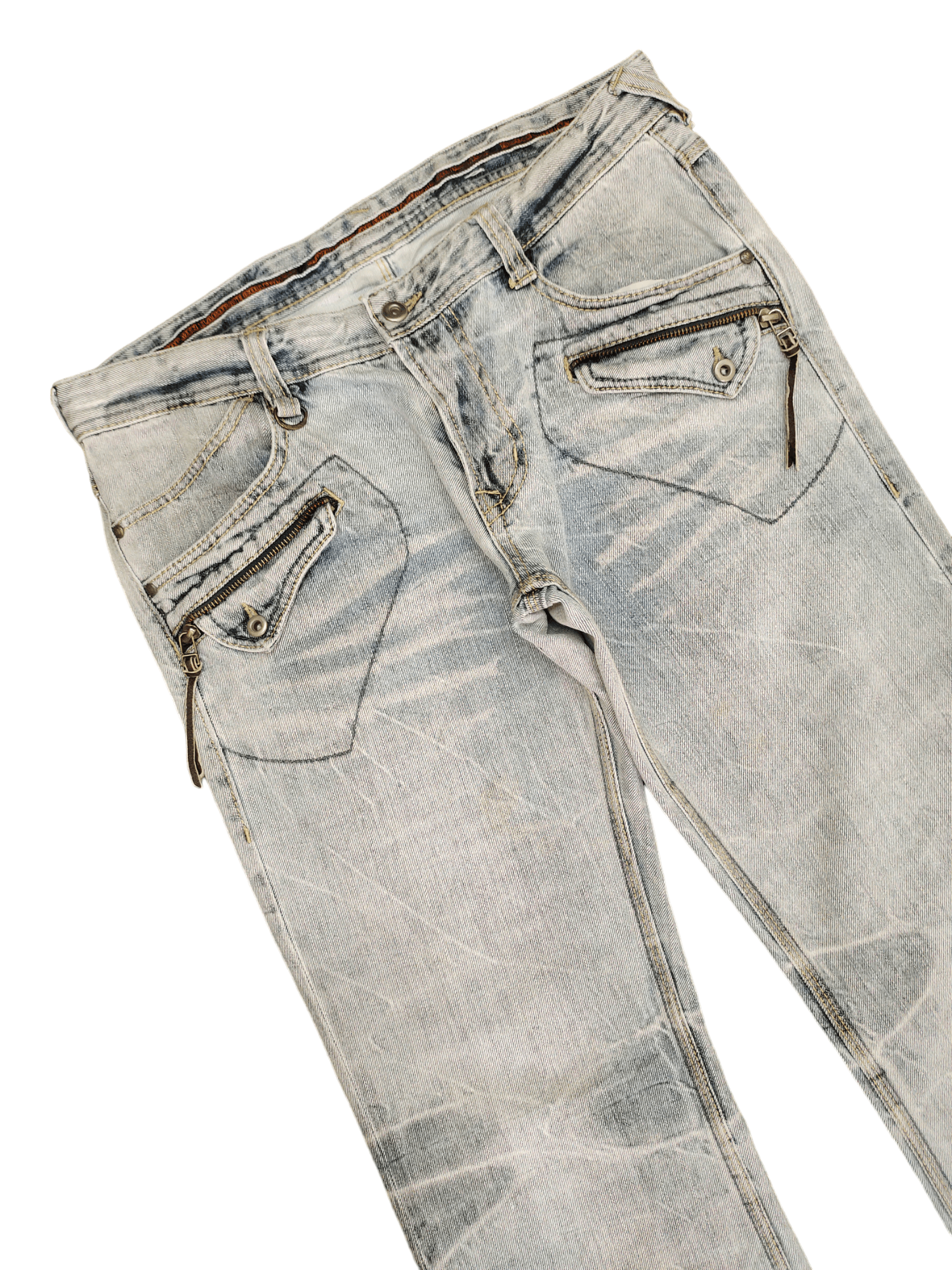If Six Was Nine Flare Jeans Nicole Club Distress Faded Boot Cut Y2k Mudmax Size US 33 - 5 Thumbnail