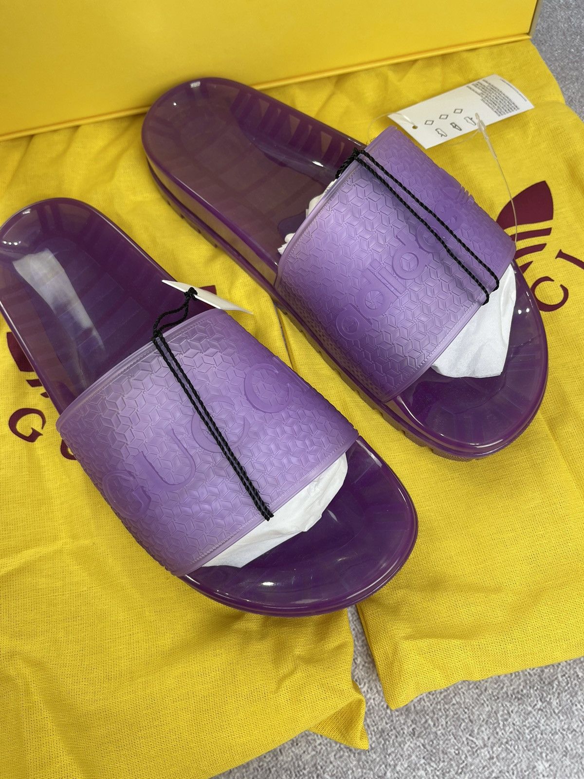 Adidas × Gucci Adidas x Gucci Rubber Slide Sandals Purple Size 42 Size US 9 / IT 39 - 4 Thumbnail