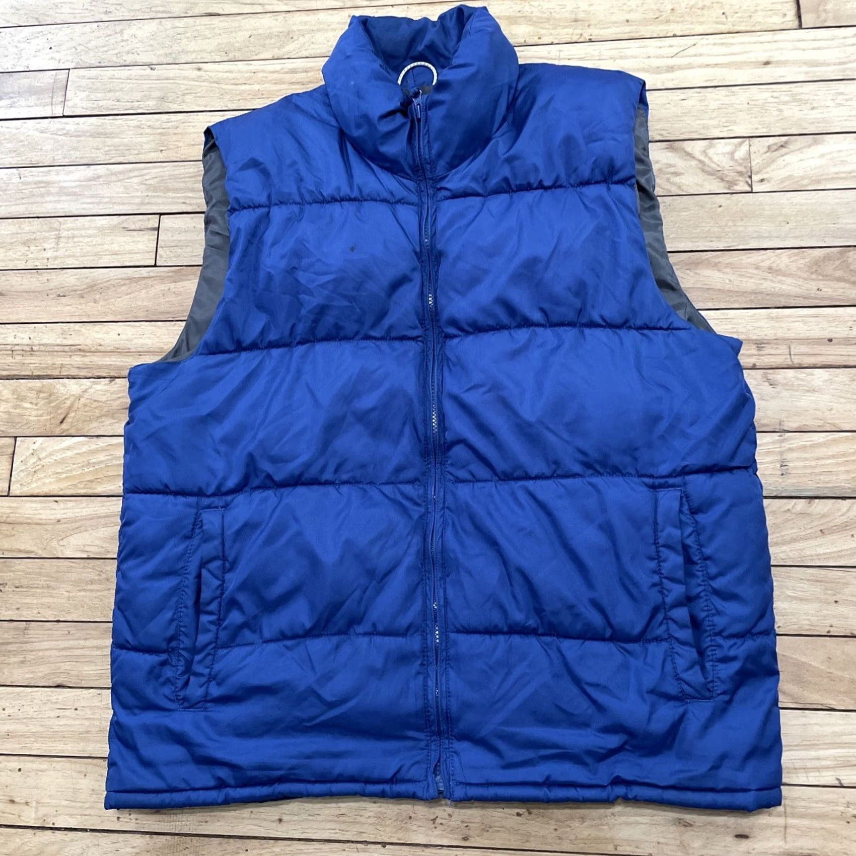 Old Navy OLD NAVY Vest Men M Blue Puffer Zip Lined Warm Stand-Up Collar Short Retro Ski Casual Size US M / EU 48-50 / 2 - 2 Thumbnail