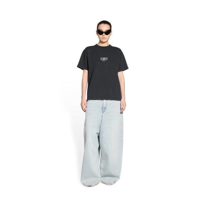 Balenciaga o1mt1gz0425 BB Paris Icon T-Shirt Medium Fit in Black Size M / US 6-8 / IT 42-44 - 2 Thumbnail