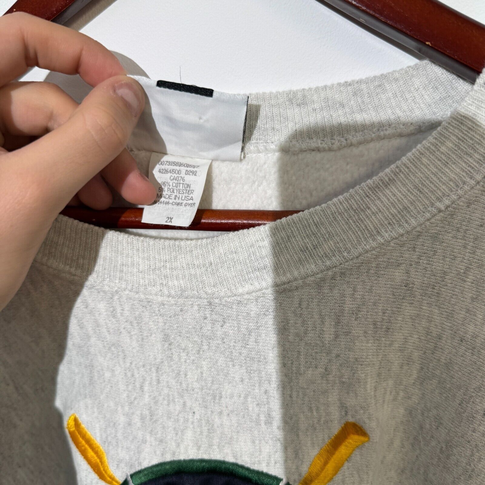 Lee Lee Unisex Gray Cotton Crewneck Size XXL Regular Fit Size US XXL / EU 58 / 5 - 8 Thumbnail