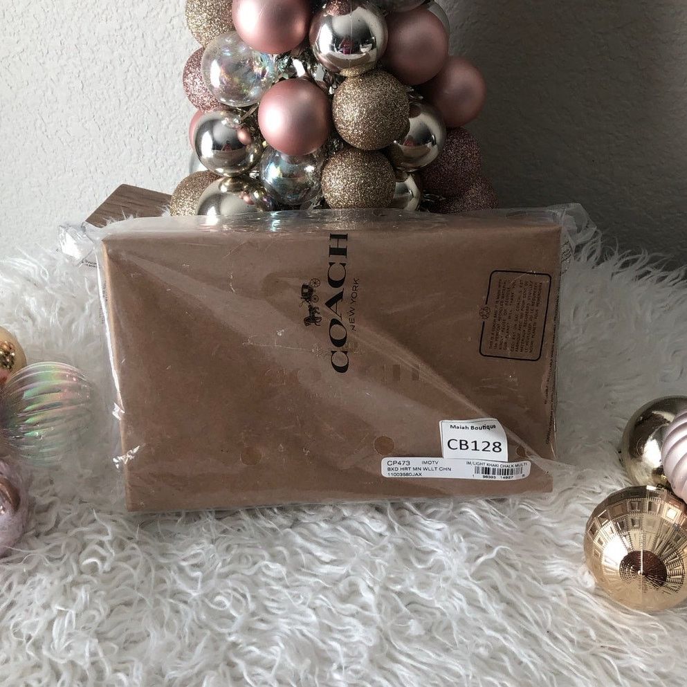 Coach Coach Mini Wallet On A Chain In Signature Canvas Heart Print Size ONE SIZE - 6 Thumbnail
