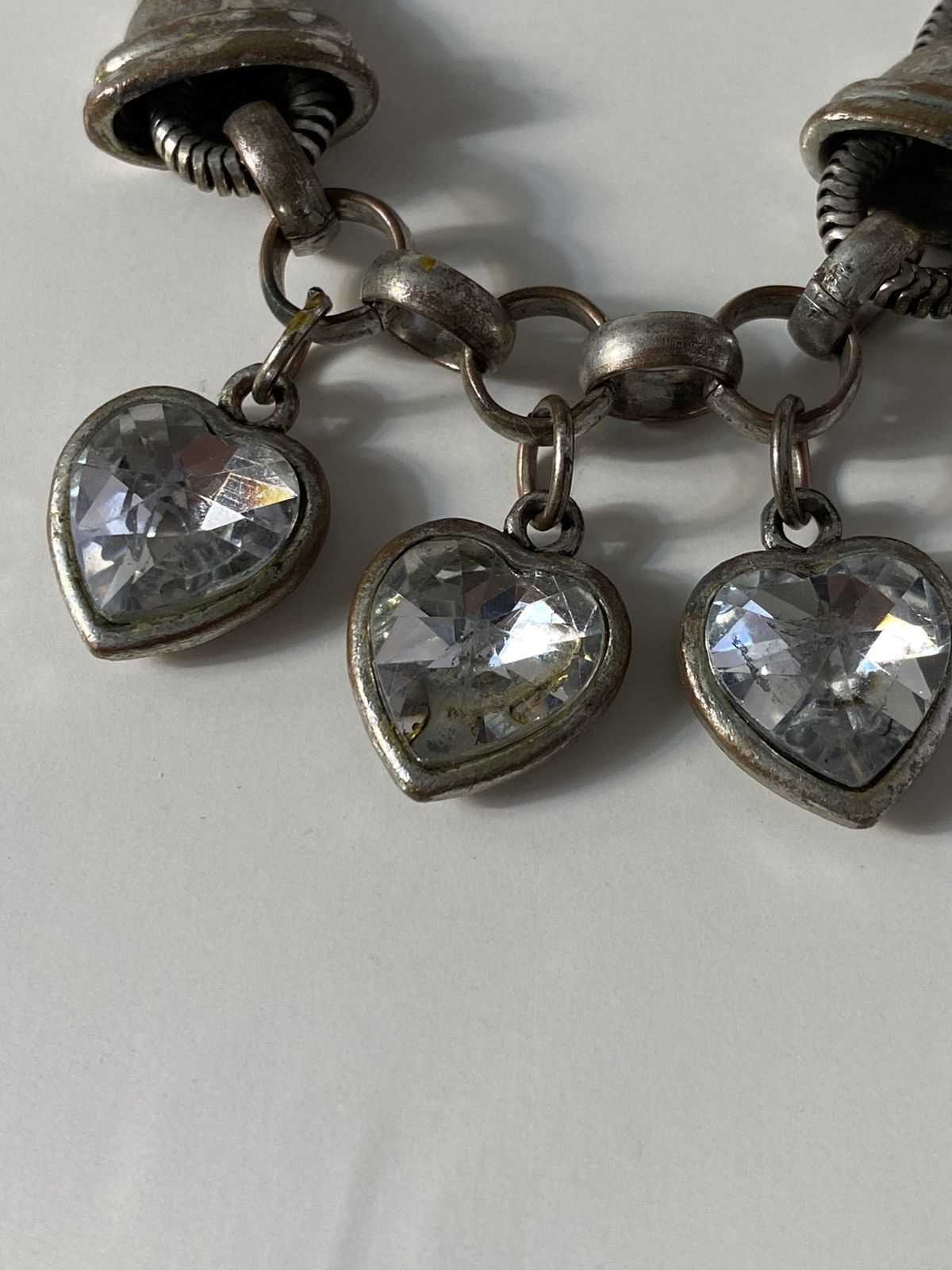 Jewelry Bracelet with Heart Charms - Vintage! Size ONE SIZE - 4 Thumbnail