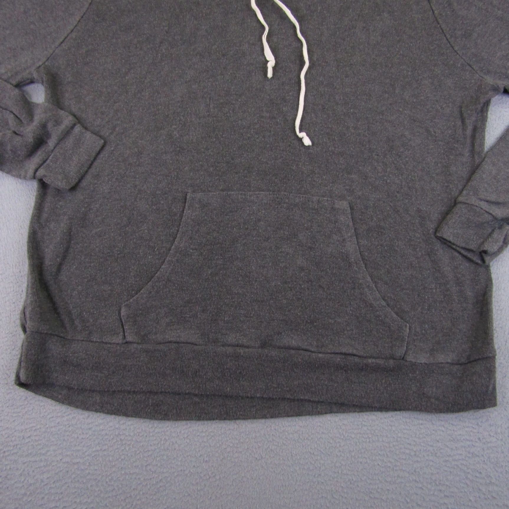 Vintage VINTAGE John Galt Hoodie Sweater Womens One Size Gray Pullover Knit Cotton Blend Pockets Hooded Stretch Size ONE SIZE - 4 Thumbnail