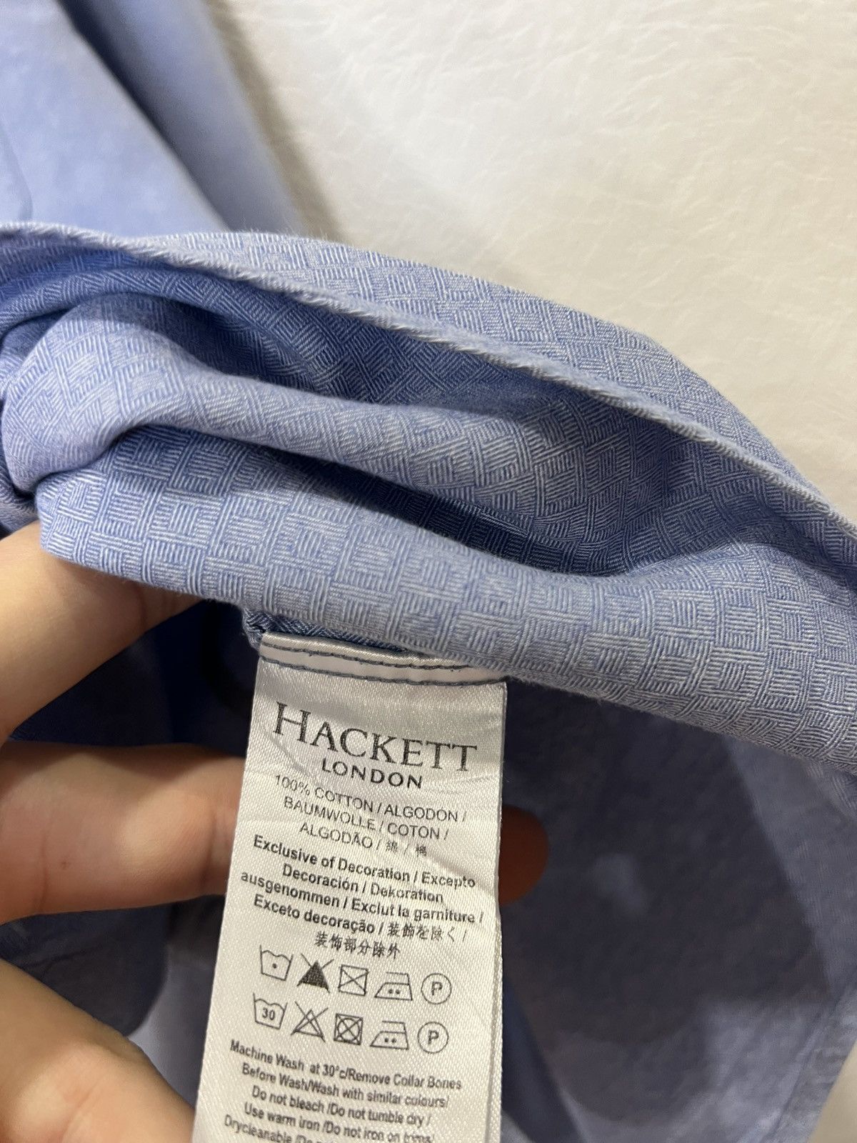 Hackett Hackett Mens Blue Button Shirt Size US L / EU 52-54 / 3 - 5 Thumbnail