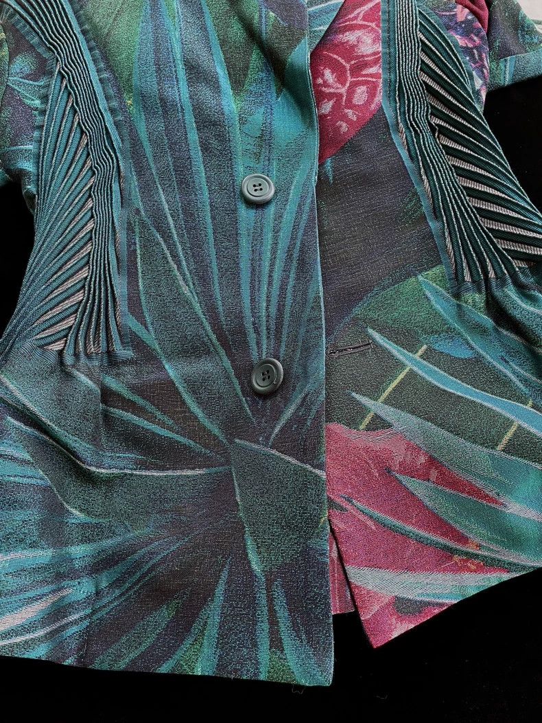 Issey Miyake Issey Miyake size:2 Blue-green main plant and floral coat Size M / US 6-8 / IT 42-44 - 2 Thumbnail
