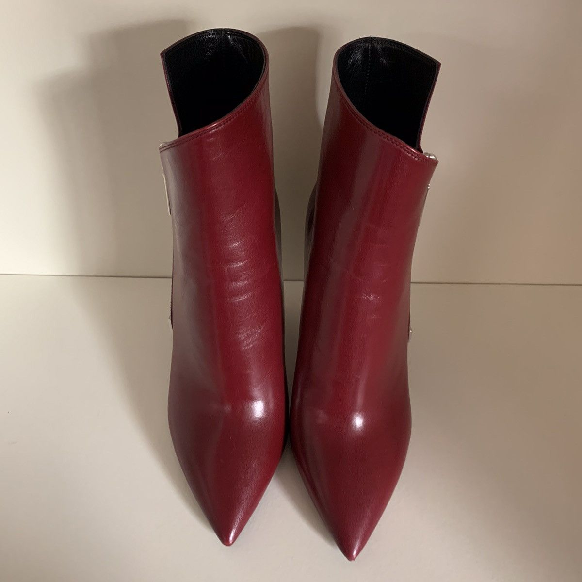 Saint Laurent Paris Burgundy leather zip up boots Size US 6 / IT 36 - 8 Thumbnail