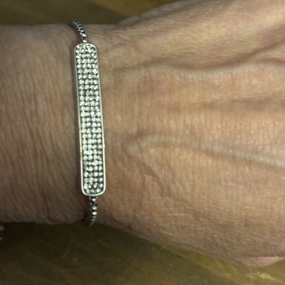 Other Stainless Steel pave bar bolo bracelet Size ONE SIZE - 3 Thumbnail