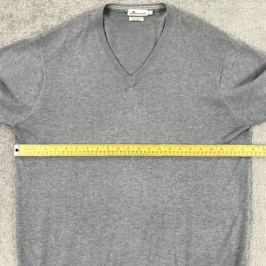 Peter Millar PETER MILLAR Sweater Mens Large Gray Silk Cotton Cashmere Lightweight Pullover V-Neck Size US L / EU 52-54 / 3 - 4 Thumbnail