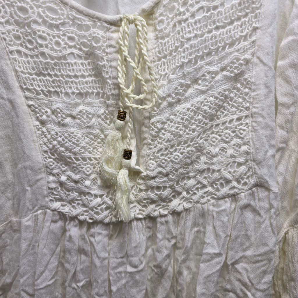 Forever 21 Women's Forever 21 White Crochet Tunic Top Size L Size L / US 10 / IT 46 - 2 Thumbnail
