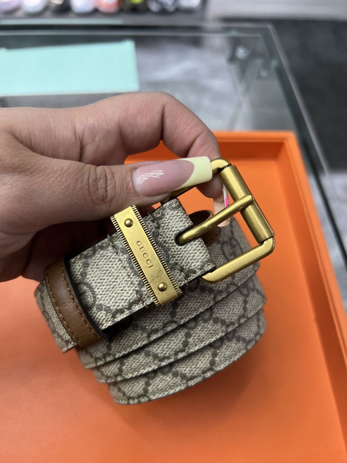 Gucci Gucci GG Supreme Monogram Square Belt Size 38 - 11 Thumbnail