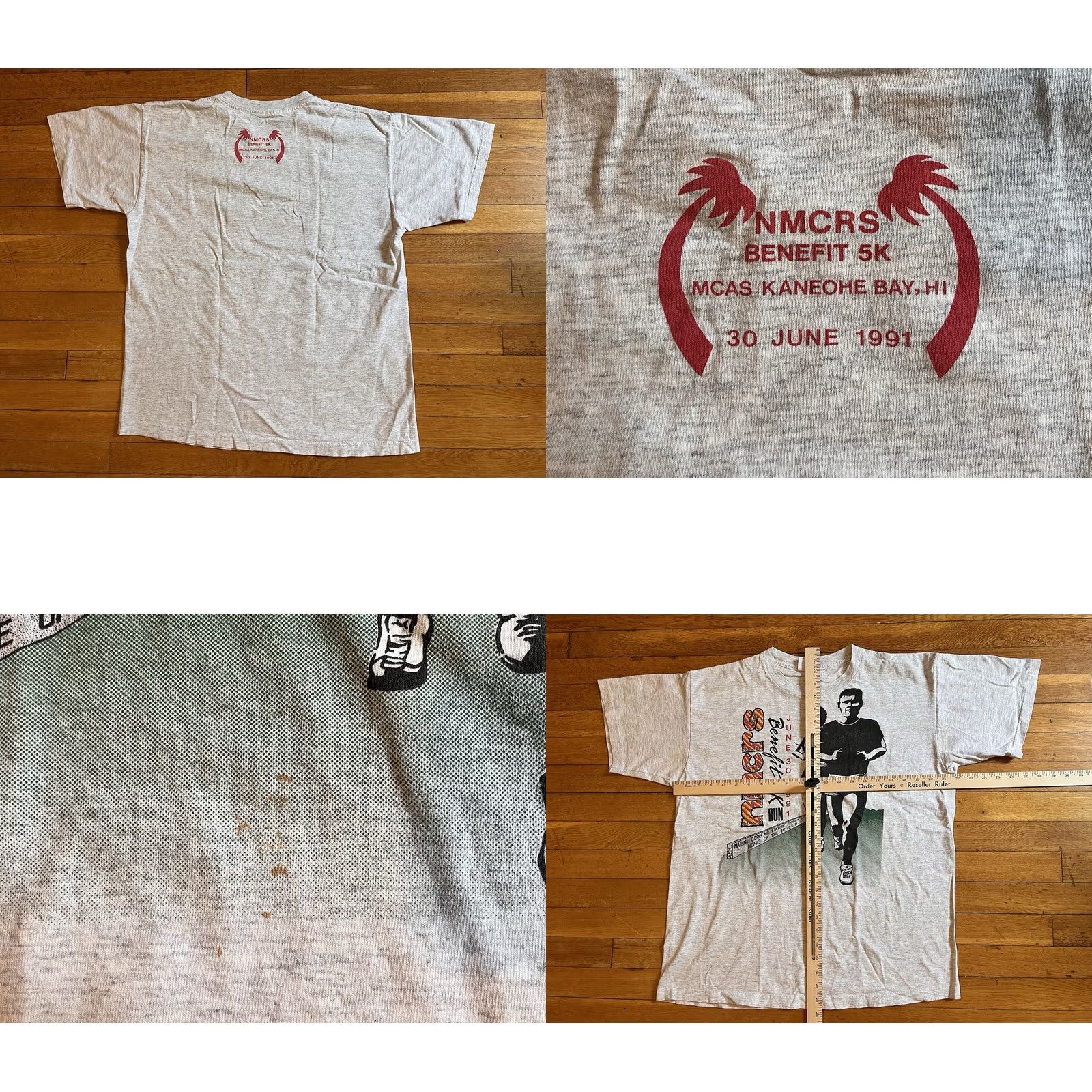 Vintage VINTAGE Navy Marine Corps 5K Run 1991 Shirt Men’s XL Gray Single Stitch 90s Mens T-Shirt Size US XL / EU 56 / 4 - 8 Thumbnail