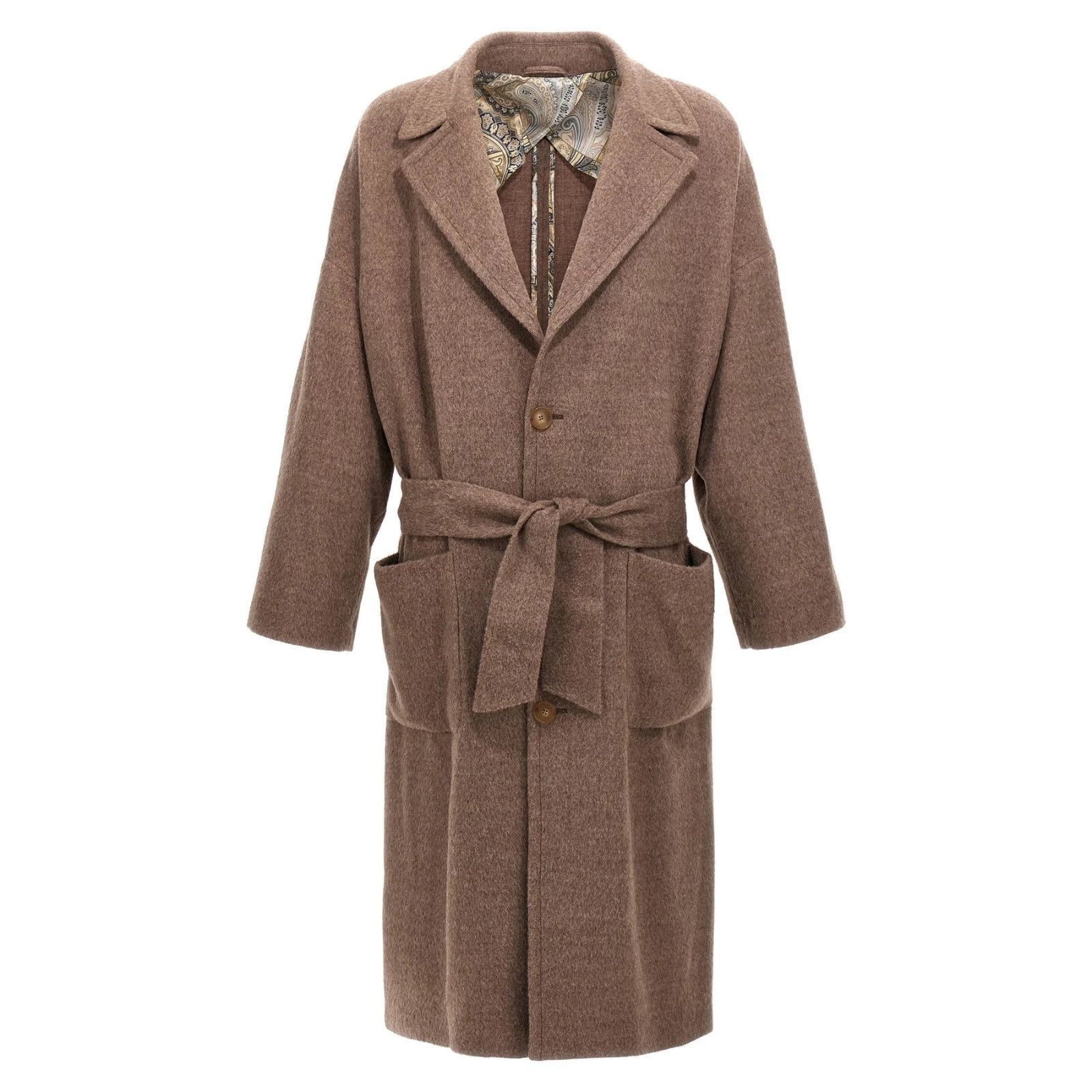 Etro ETRO Beige Single-Breasted Wool Coat New & Authentic (Men's Size US S / EU 44-46 / 1 - 1 Thumbnail