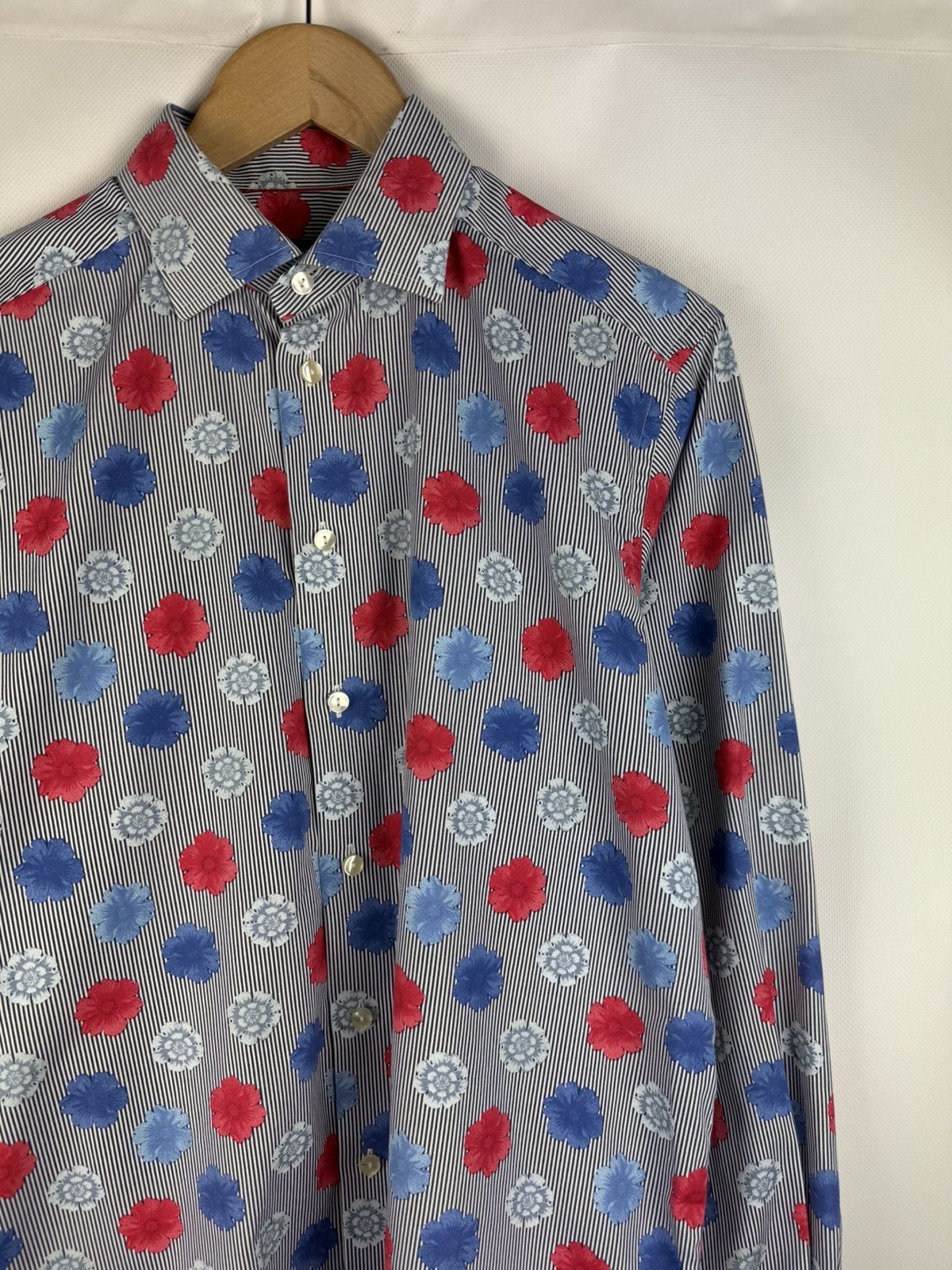Eton Eton Contemporary Long Sleeve Floral Pattern Button Up Shirt Size US L / EU 52-54 / 3 - 5 Thumbnail