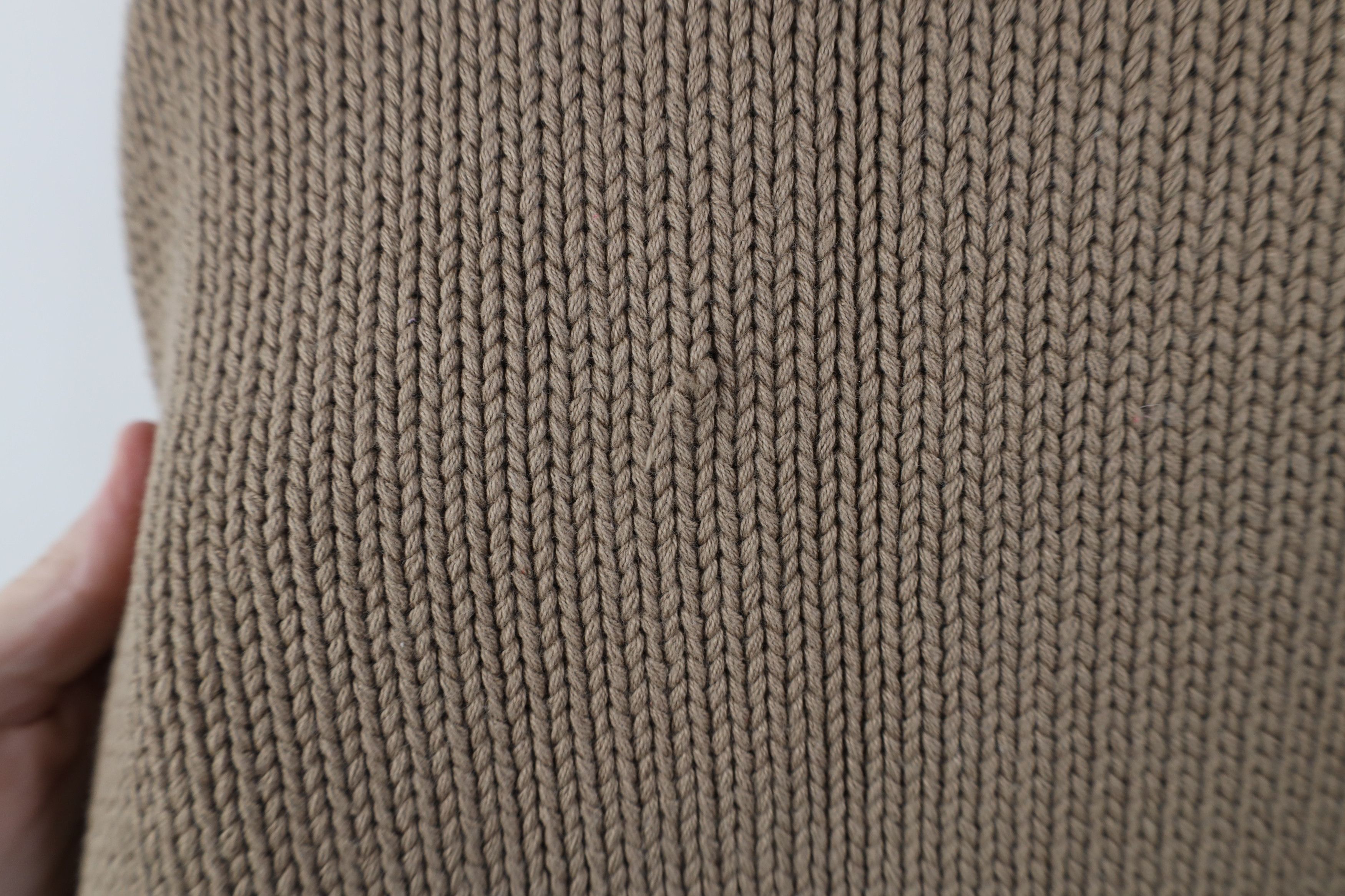 Vintage Vinage 90s Streetwear Blank Cotton Ribbed Knit Sweater Beige Size M / US 6-8 / IT 42-44 - 8 Thumbnail