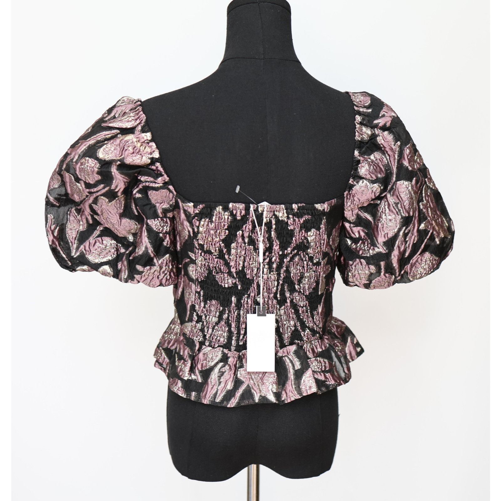 ASTR The Label NWT ASTR The Label Sidney Black Puff Sleeve Blouse Top Sz S Size S / US 4 / IT 40 - 4 Thumbnail