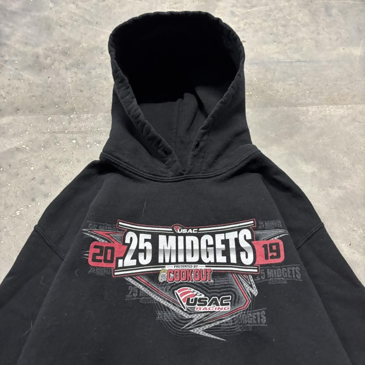 Japanese Brand × Vintage Crazy Vintage Y2K/2000s Black Racing Streetwear Graphic Hoodie! Size US S / EU 44-46 / 1 - 3 Thumbnail