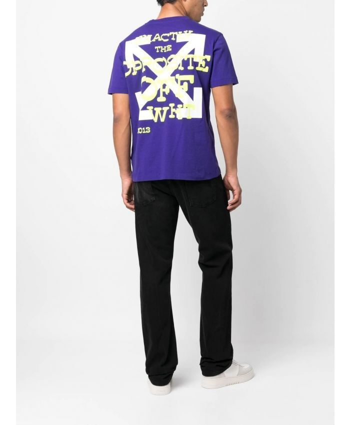 Off-White o1gr1nt0125 Opposite Arr Slim S/S T-Shirt in Purple Size US XXL / EU 58 / 5 - 2 Thumbnail