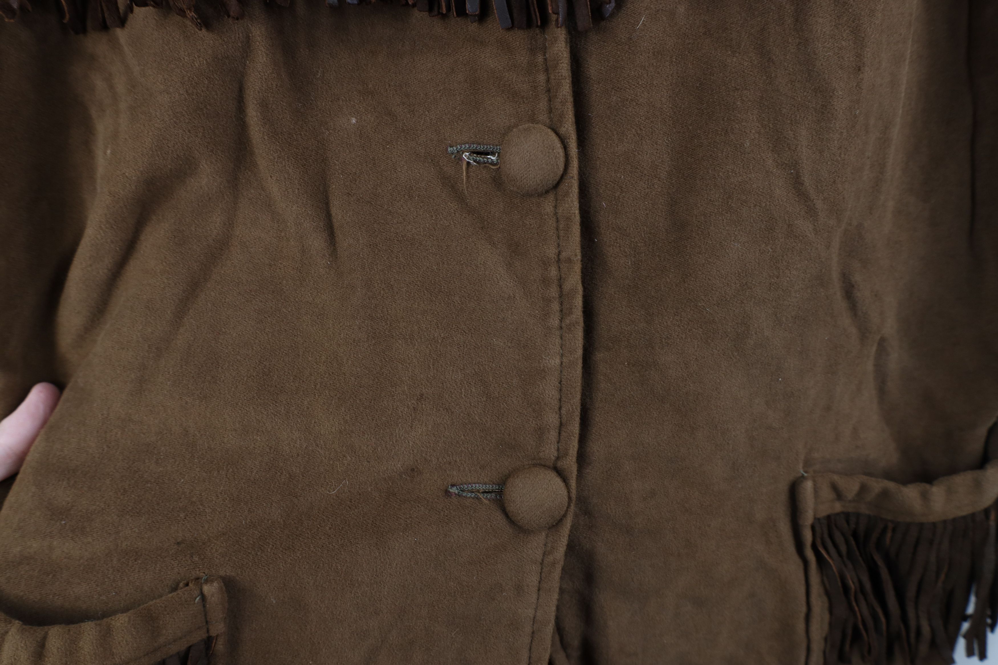 Vintage Vintage 60s 70s Western Fringed Button Jacket Brown USA Size XL / US 12-14 / IT 48-50 - 5 Thumbnail