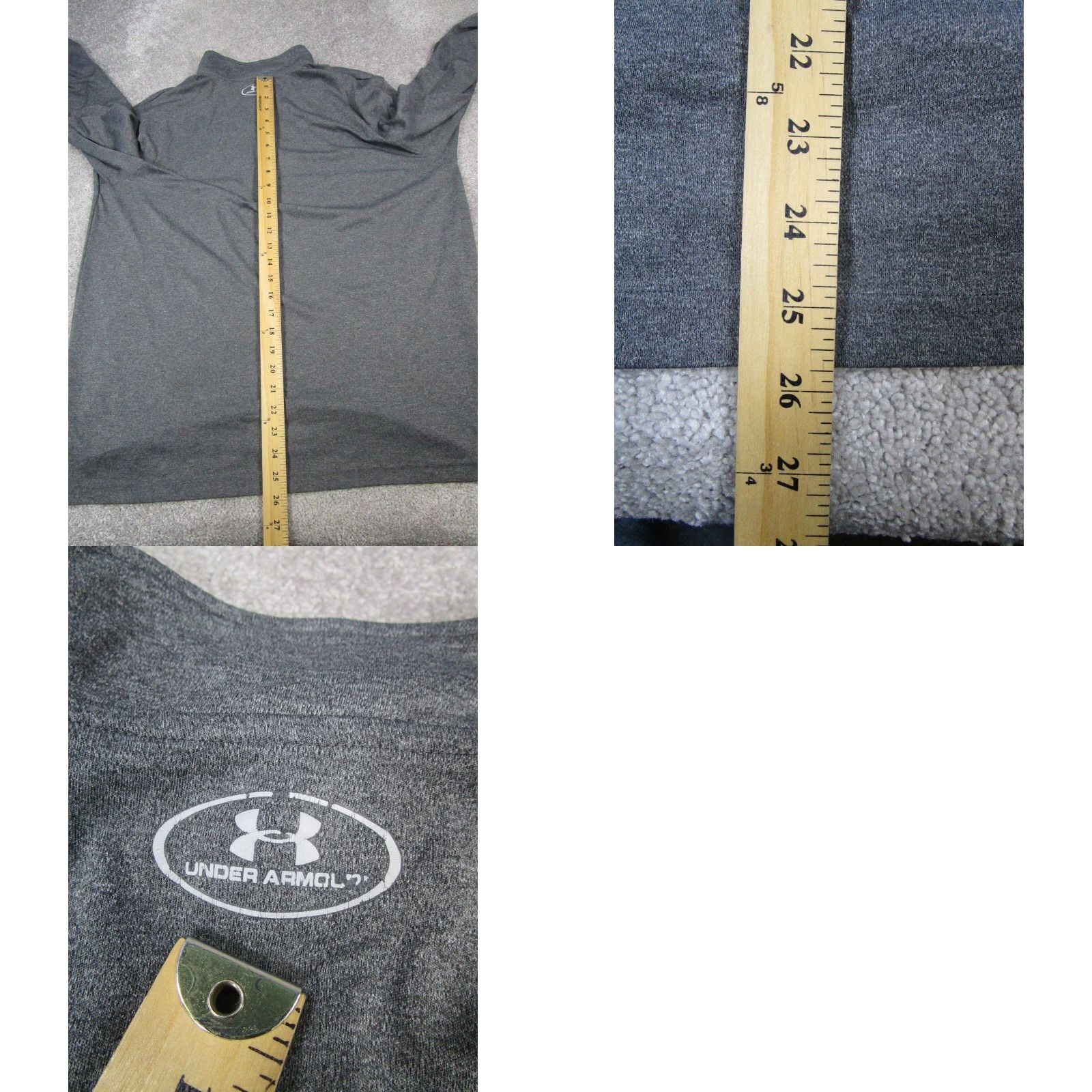 Under Armour Under Armour HeatGear Mens XL Gray Quarter Zip Mock Neck Pullover Running Sweatshirt - Solid, Long Sleeve, Zip Closure Size US XL / EU 56 / 4 - 8 Thumbnail
