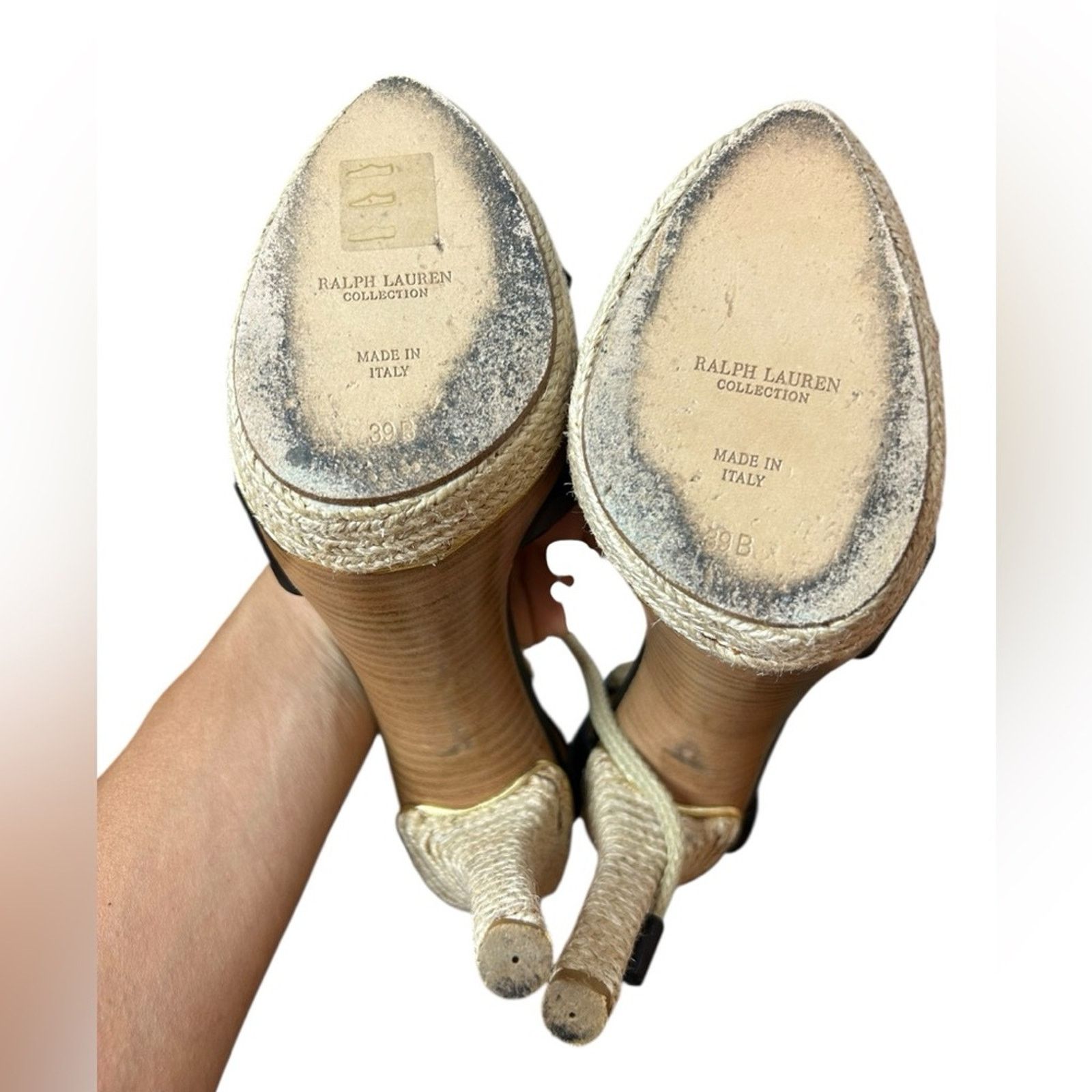 Ralph Lauren Ralph Lauren Purple Label Black Leather Rope Espadrille Heel Size US 9 / IT 39 - 7 Thumbnail