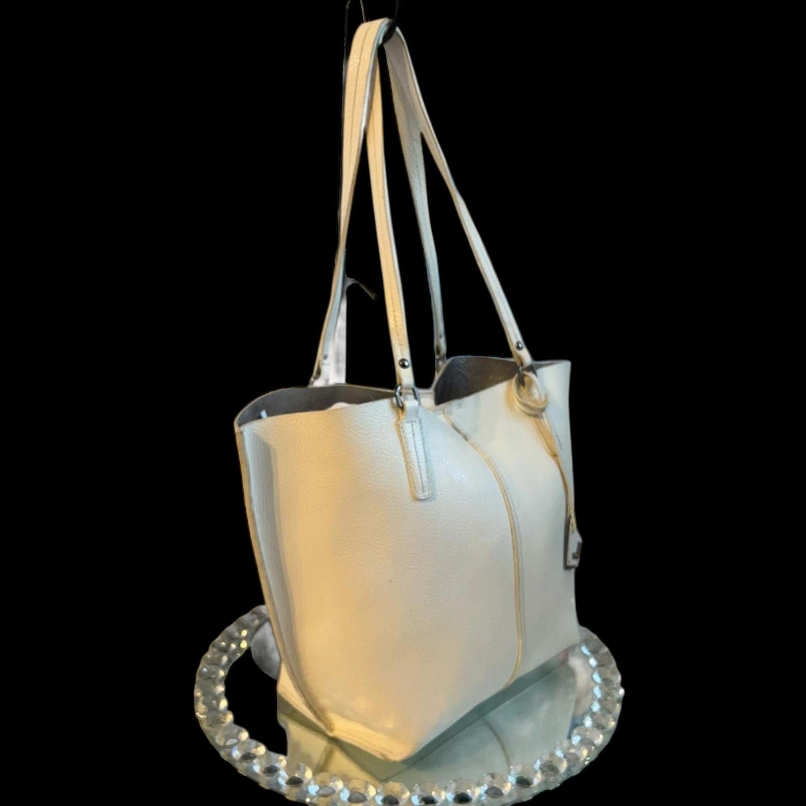 Other Botkier Leather Tote Bag Cream with Silver Inside Size ONE SIZE - 3 Thumbnail