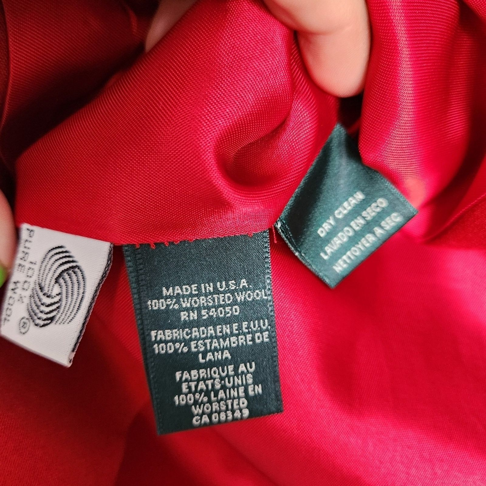 Lauren Ralph Lauren Lauren Ralph Lauren Crested Wool Blazer Red 8 Preppy 90s Size M / US 6-8 / IT 42-44 - 7 Thumbnail