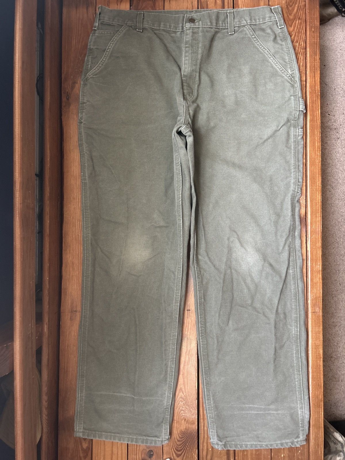 Carhartt × Vintage Vintage Carhartt Green Carpenter Pants Size US 36 / EU 52 - 2 Thumbnail