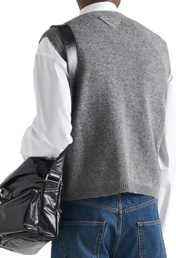 Prada o1bcso1str1025 Shetland Vest in Grey Size US M / EU 48-50 / 2 - 6 Thumbnail
