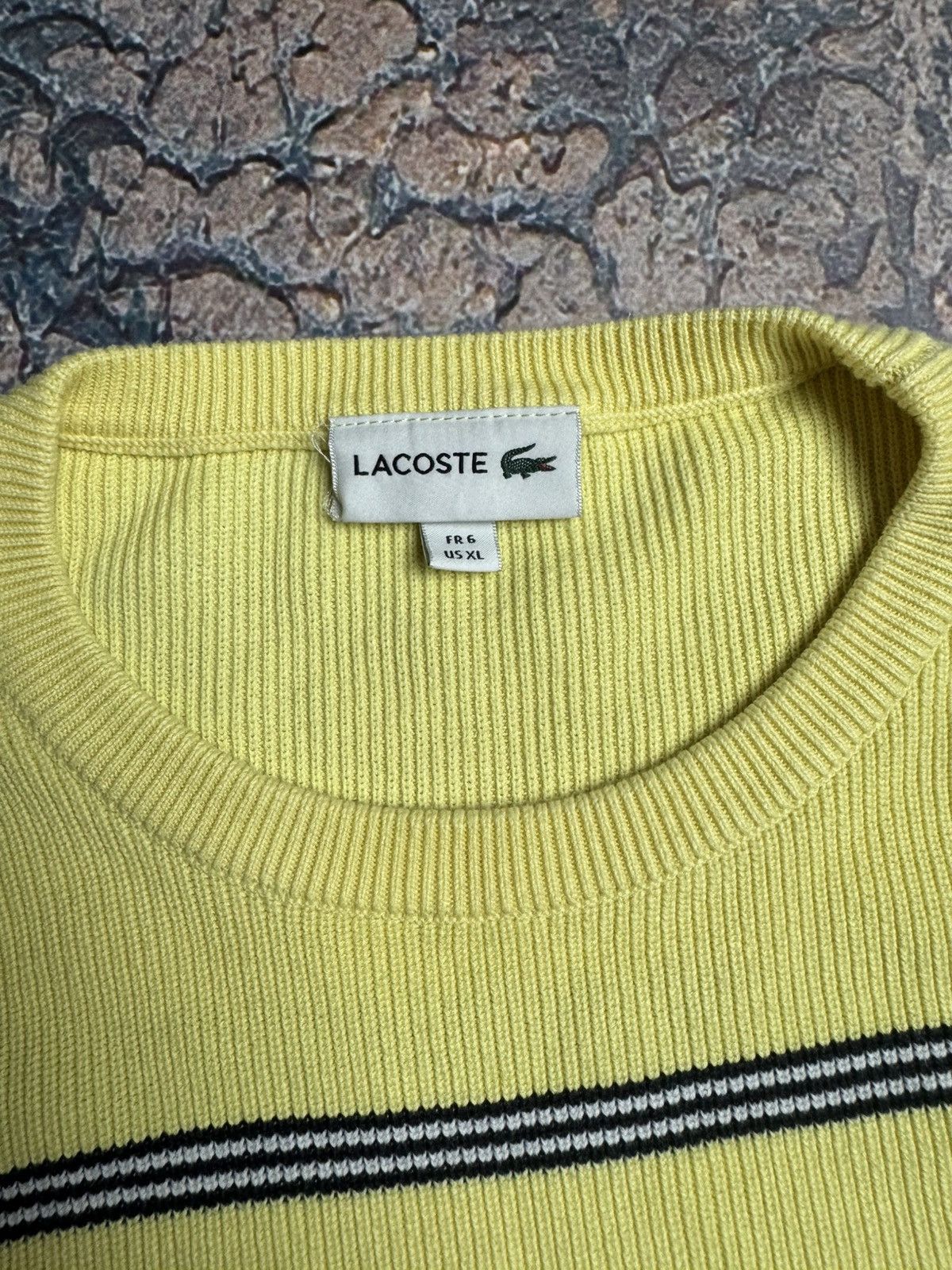 Lacoste Vintage Lacoste Sweater Knit Formal Jumper Yellow Size US XL / EU 56 / 4 - 7 Thumbnail