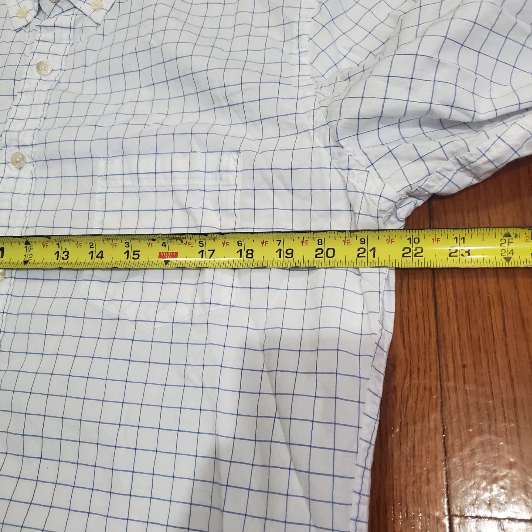 J.Crew J.CREW Shirt Mens Large White Blue Check 100% Cotton Button-Down Long Sleeve Size US L / EU 52-54 / 3 - 6 Thumbnail