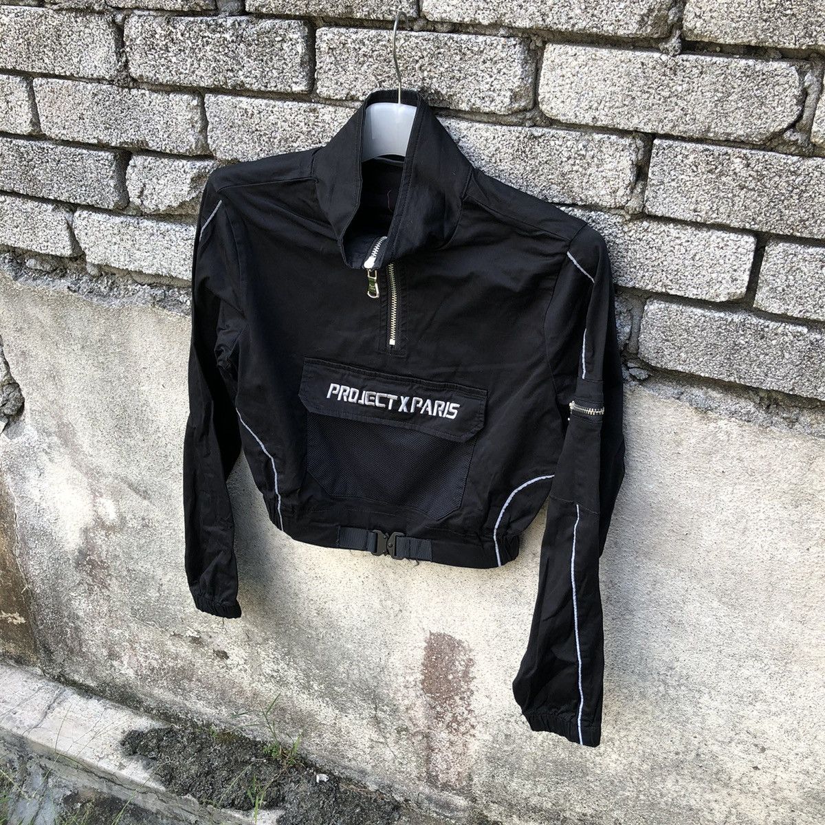 Other Project X Paris Black Cropped Windbreaker Jacket Size XS / US 0-2 / IT 36-38 - 9 Thumbnail