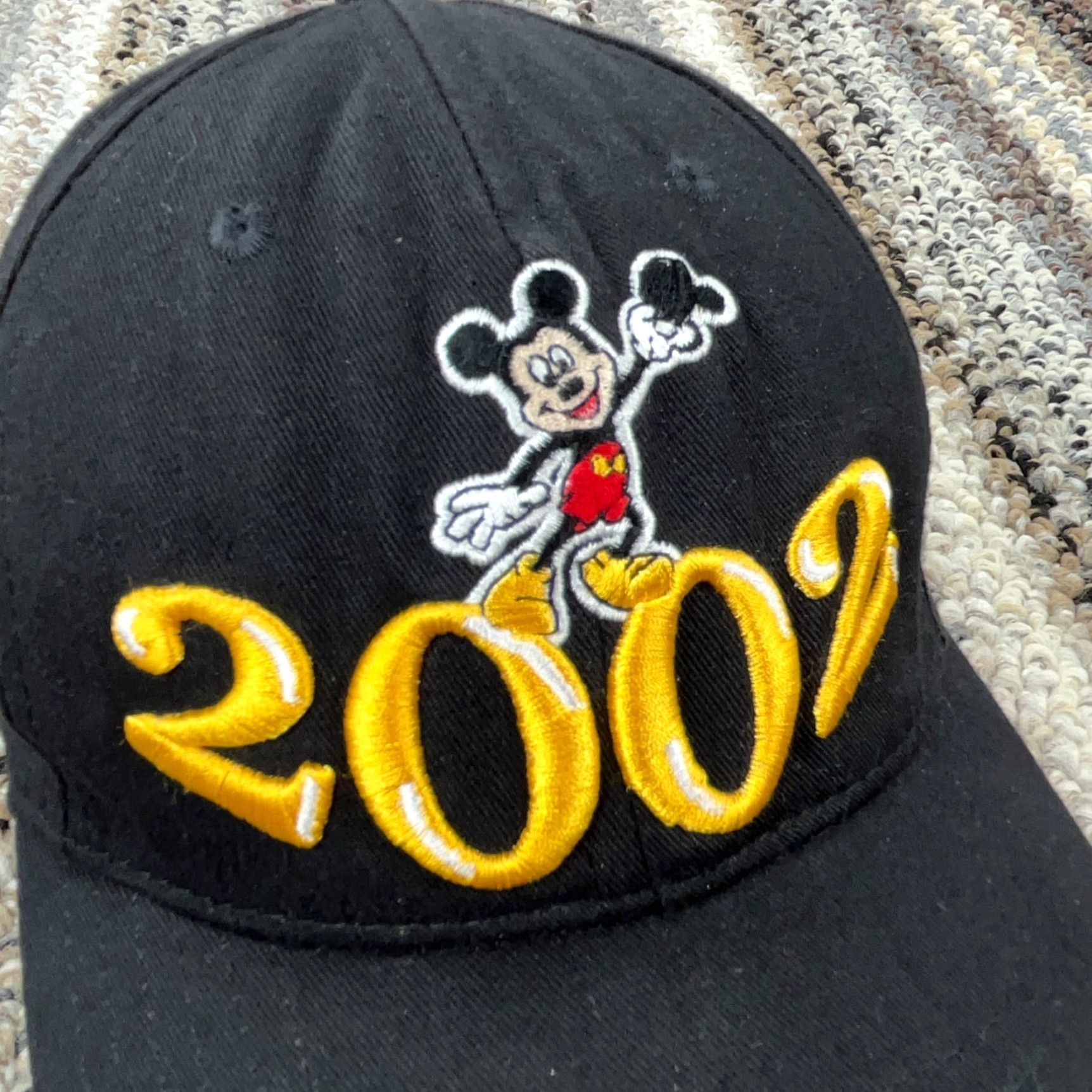 Disney VINTAGE Disney Hat Cap Strap Back Black Yellow 2002 Baseball Cap Men Adjustable Disney World 90s Retro Cartoon Logo Hipster Mens Size ONE SIZE - 3 Thumbnail