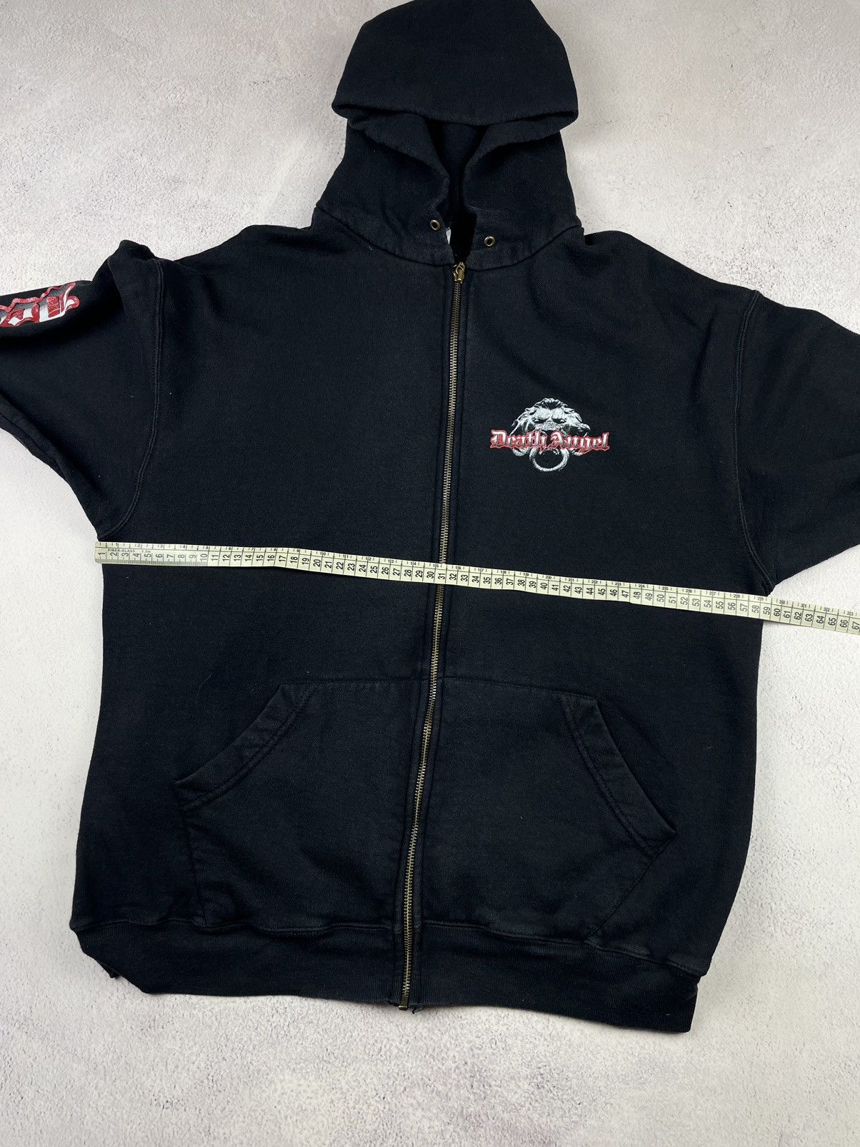 Fruit Of The Loom Death Angel Vintage Y2K Zip Hoodie Black XL Thrash Metal Size US XL / EU 56 / 4 - 9 Thumbnail