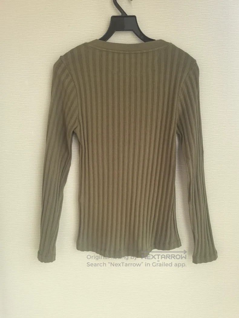 Other Loewe Khaki Green Solid Long-Sleeve Slim-Fit Knit Top Size S / US 4 / IT 40 - 5 Thumbnail