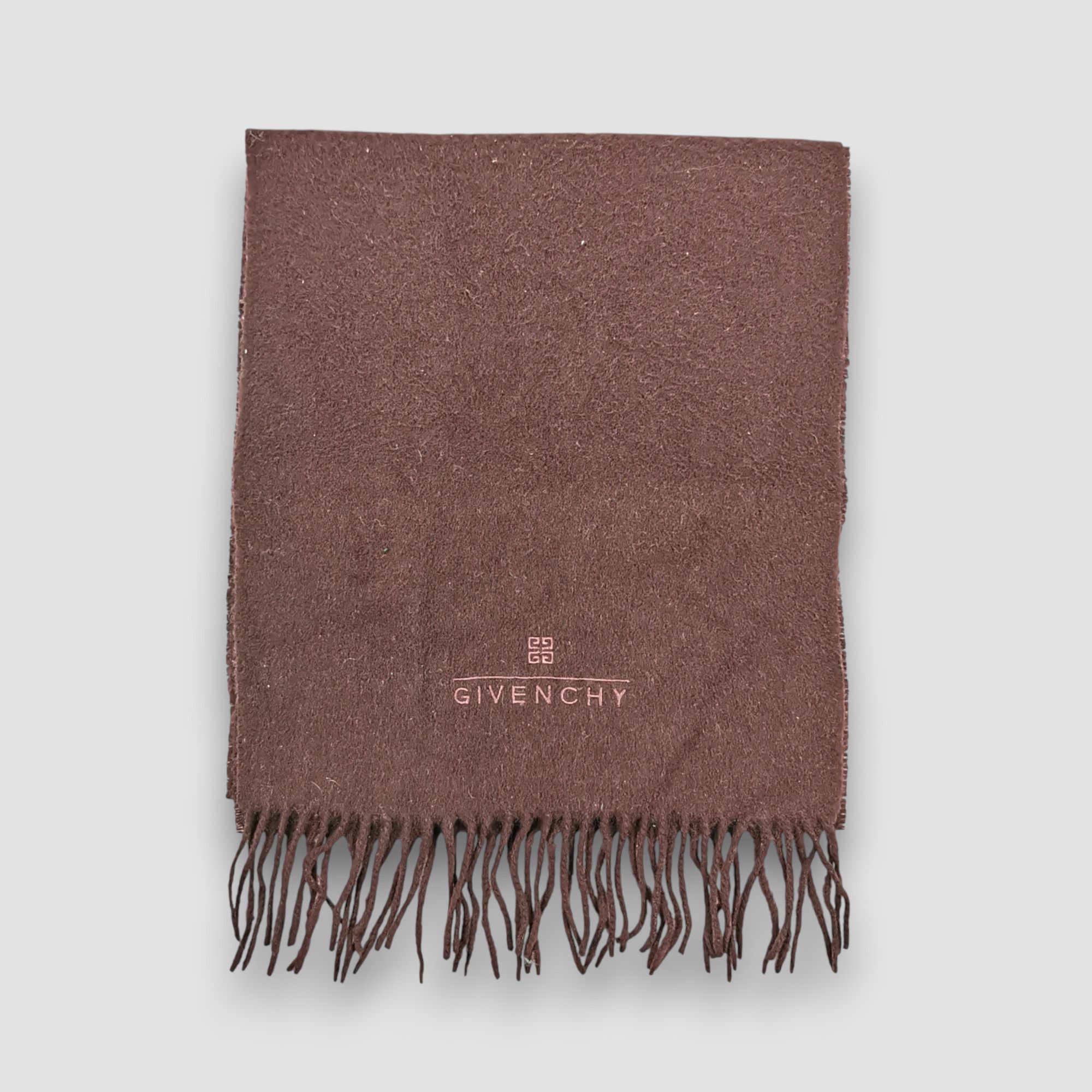 Japanese Brand Vintage GIVENCHY Scarf Muffler Wool Fringe Scarves. Size ONE SIZE - 2 Thumbnail