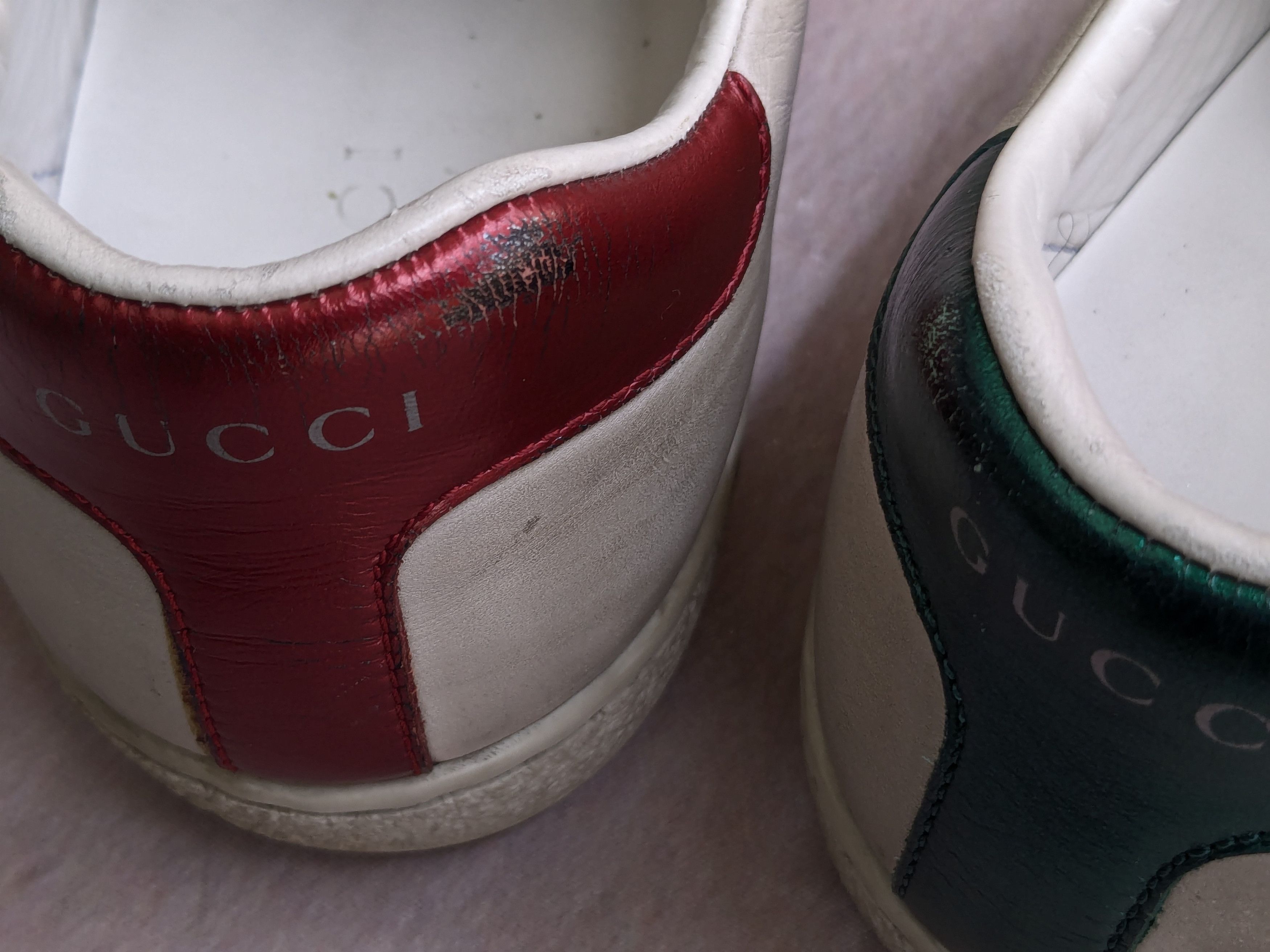 Gucci Gucci Ace Sneakers White 8.5 Distressed Low Tops Leather Size US 8.5 / EU 41-42 - 15 Thumbnail