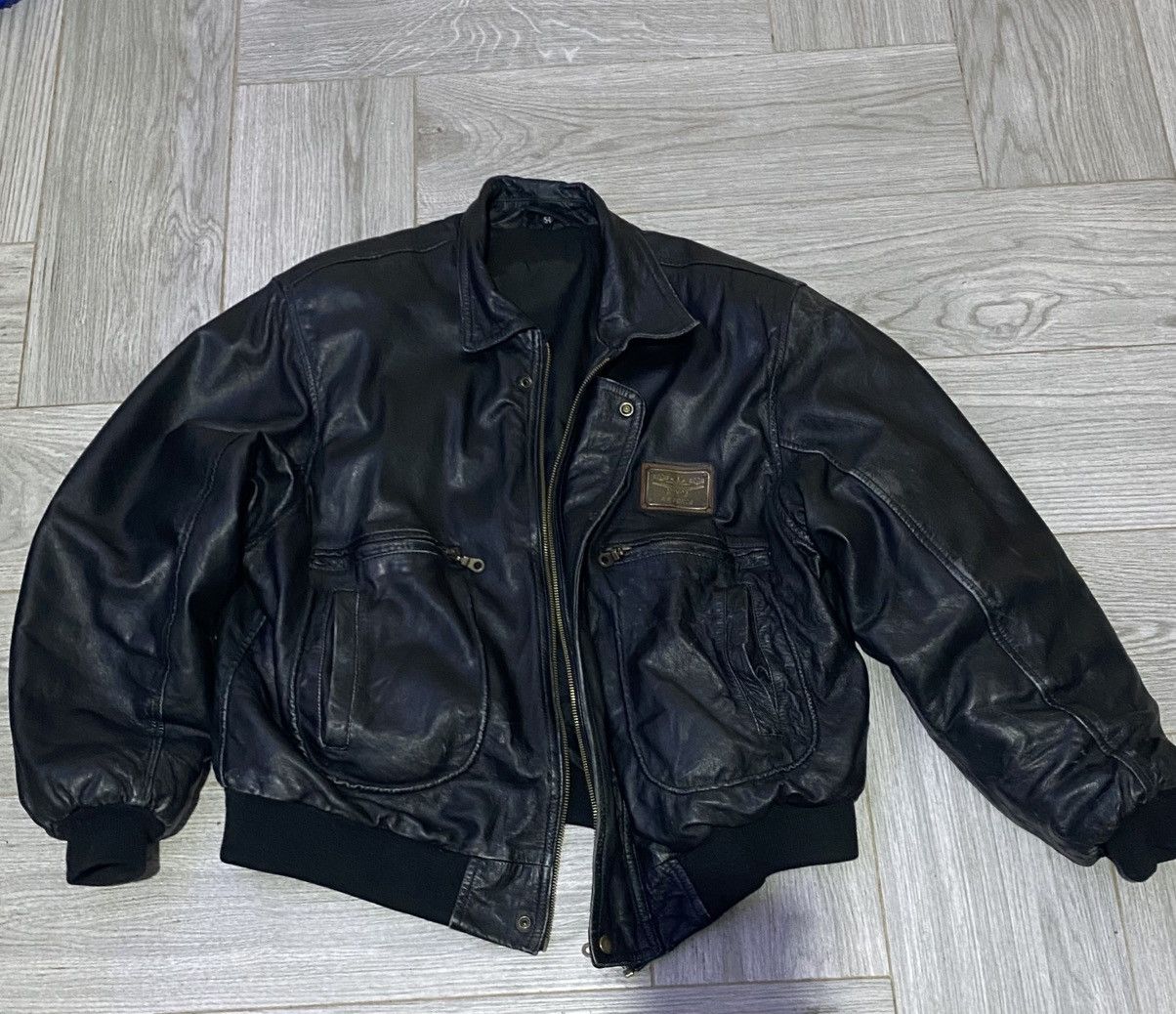 Other Vintage Leather Bomber Air Force Jacket Size US XL / EU 56 / 4 - 4 Thumbnail