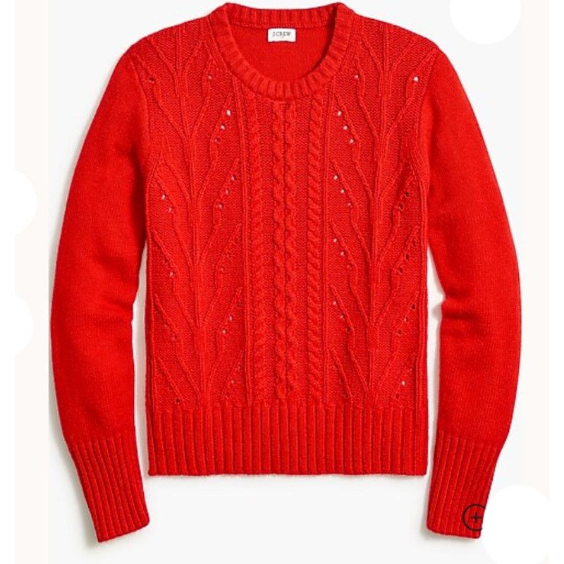 J.Crew J. Crew Womens Lambswool Pointelle Cable Knit Sweater Size M Size M / US 6-8 / IT 42-44 - 1 Thumbnail