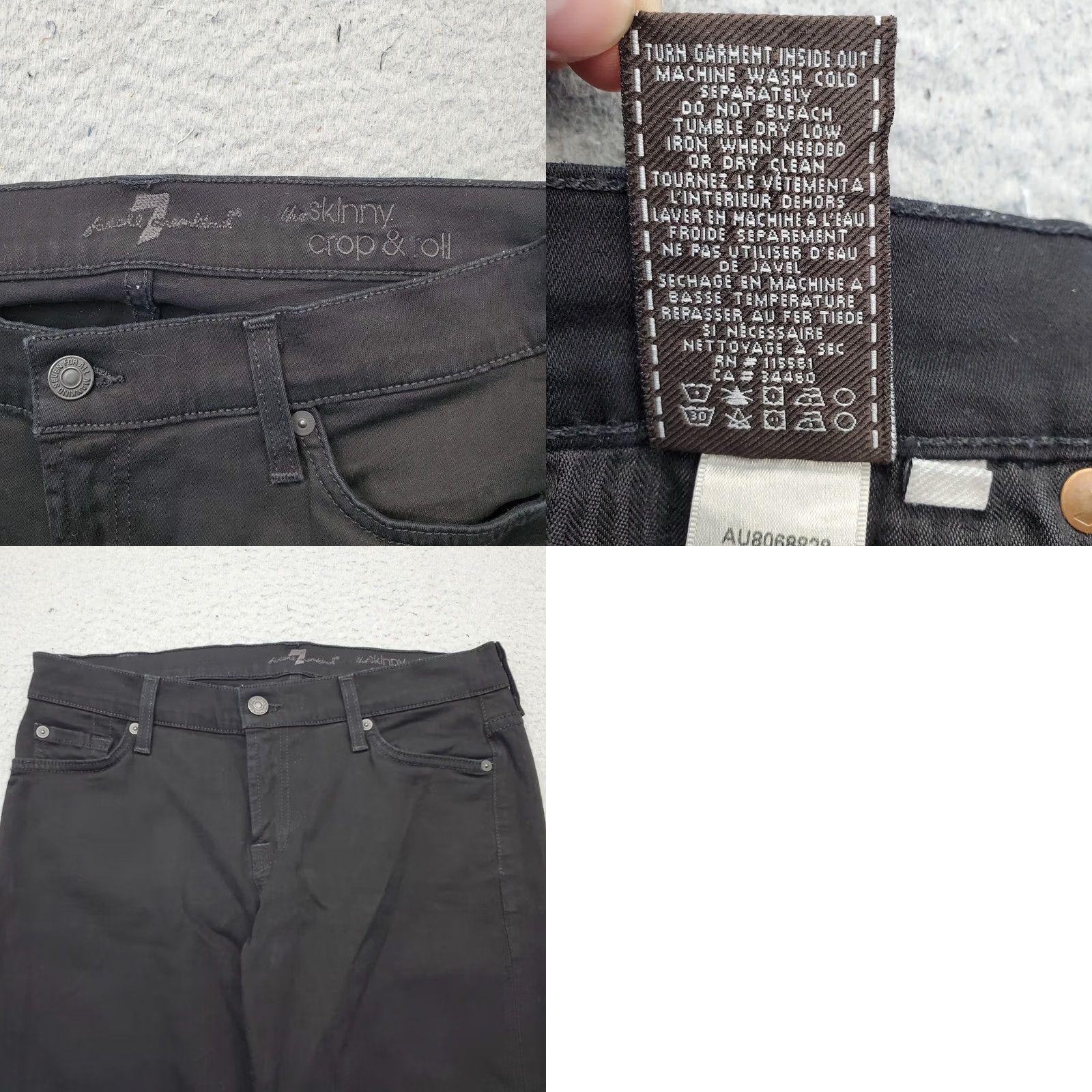 7 For All Mankind 7 For All Mankind The Skinny Crop & Roll Jeans Womens 30 Black Streetwear Cuffed (Pre-owned) Mens, Womens, Girls, Boys Size 30" / US 8 / IT 44 - 8 Thumbnail