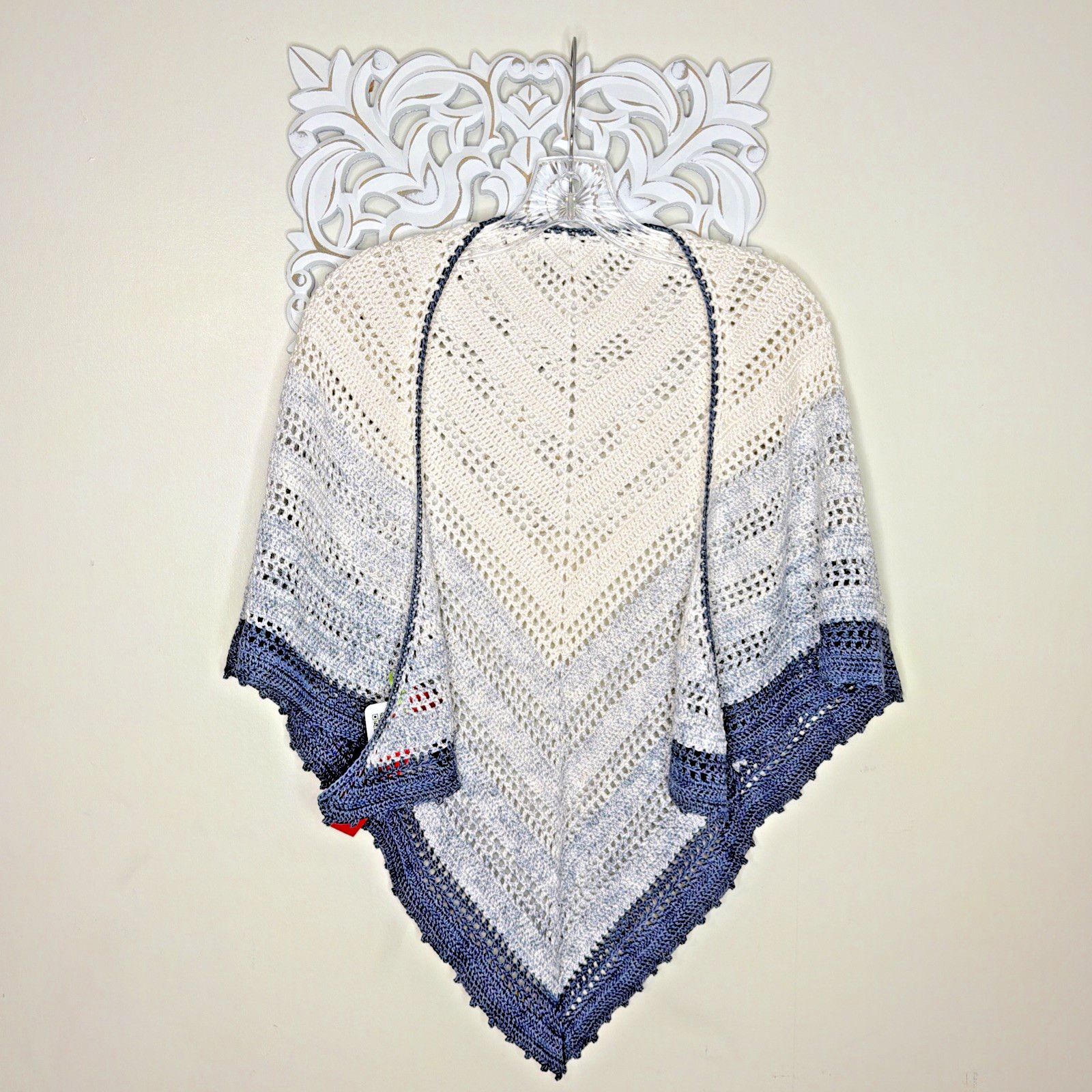 Other Crochet Shawl Sarong Wrap Handmade FEZA Cotton Viscose Yarn Size ONE SIZE - 1 Thumbnail