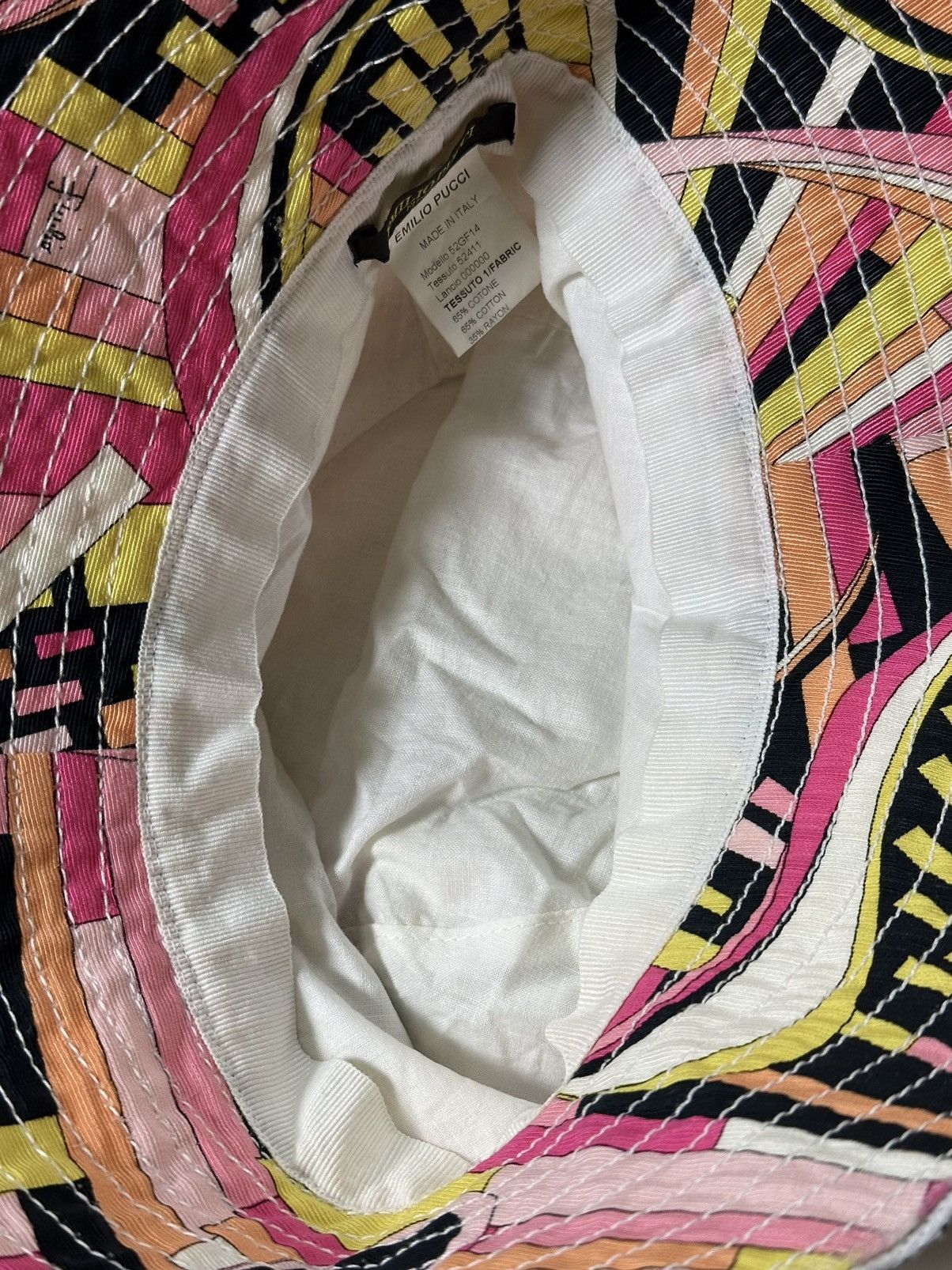 Emilio Pucci EMILIO PUCCI Fall Winter 2003 Floral Appliqué Bucket Hat Size ONE SIZE - 5 Thumbnail