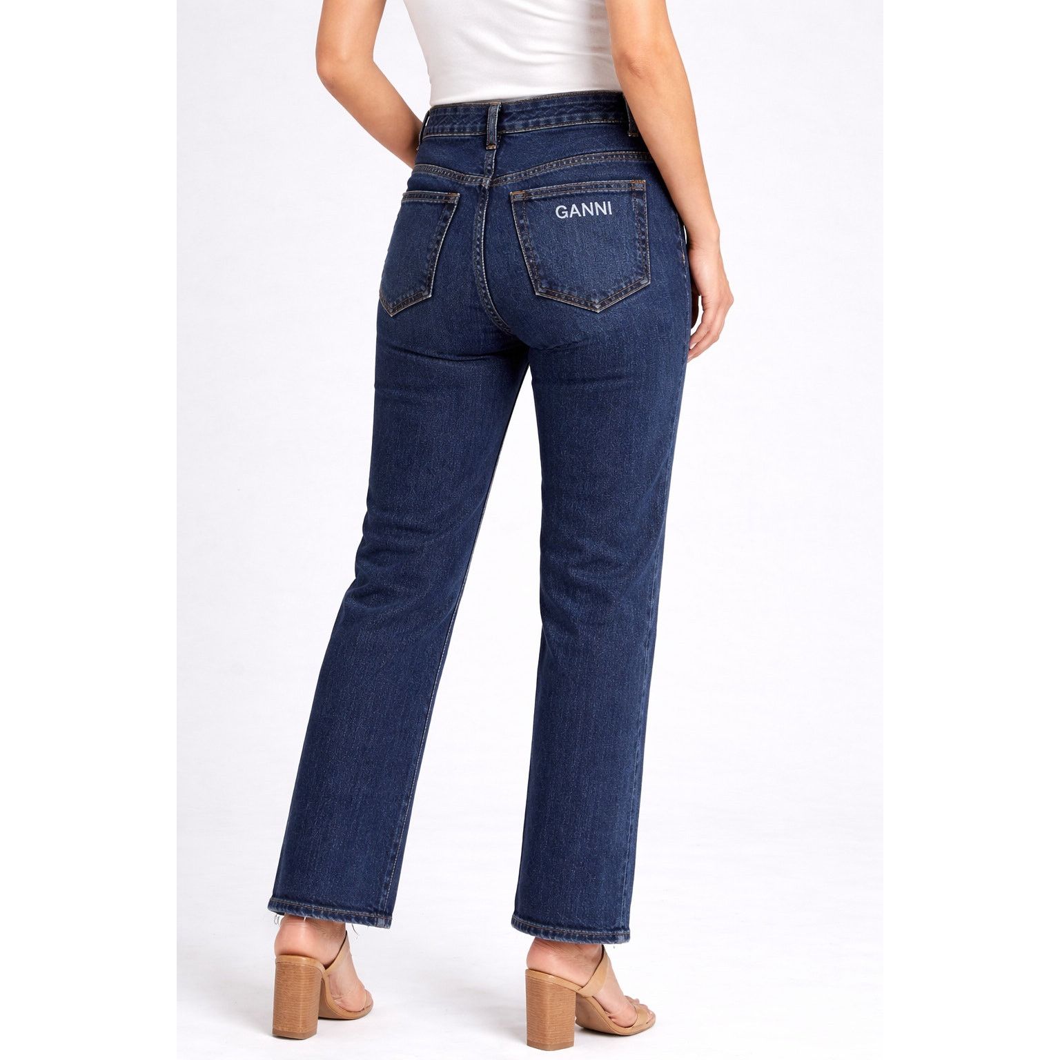 Ganni Ganni Dark Indigo Heavy Denim Straight Leg Jeans Size 28 Size 28" / US 6 / IT 42 - 1 Thumbnail