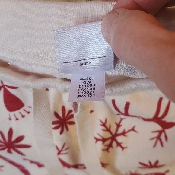 Designer Hanna Andersson Adult Long John Holiday Scandi Cane Pajama S Size 28" / US 6 / IT 42 - 4 Thumbnail