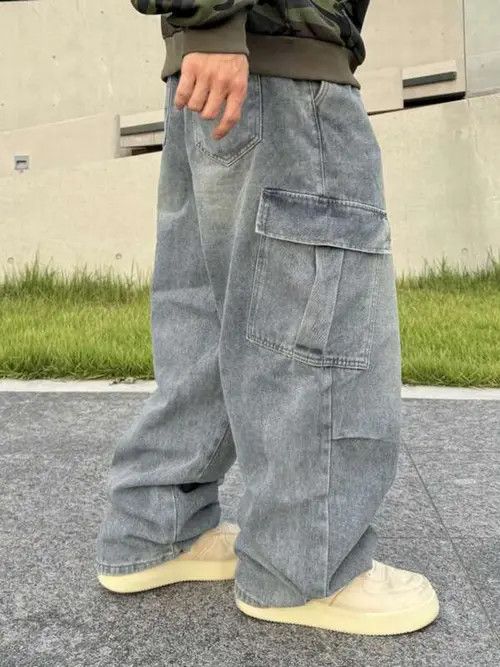 Designer × Japanese Brand × Vintage y2k baggy cargo hiphop Faded pants Size US 32 / EU 48 - 1 Thumbnail