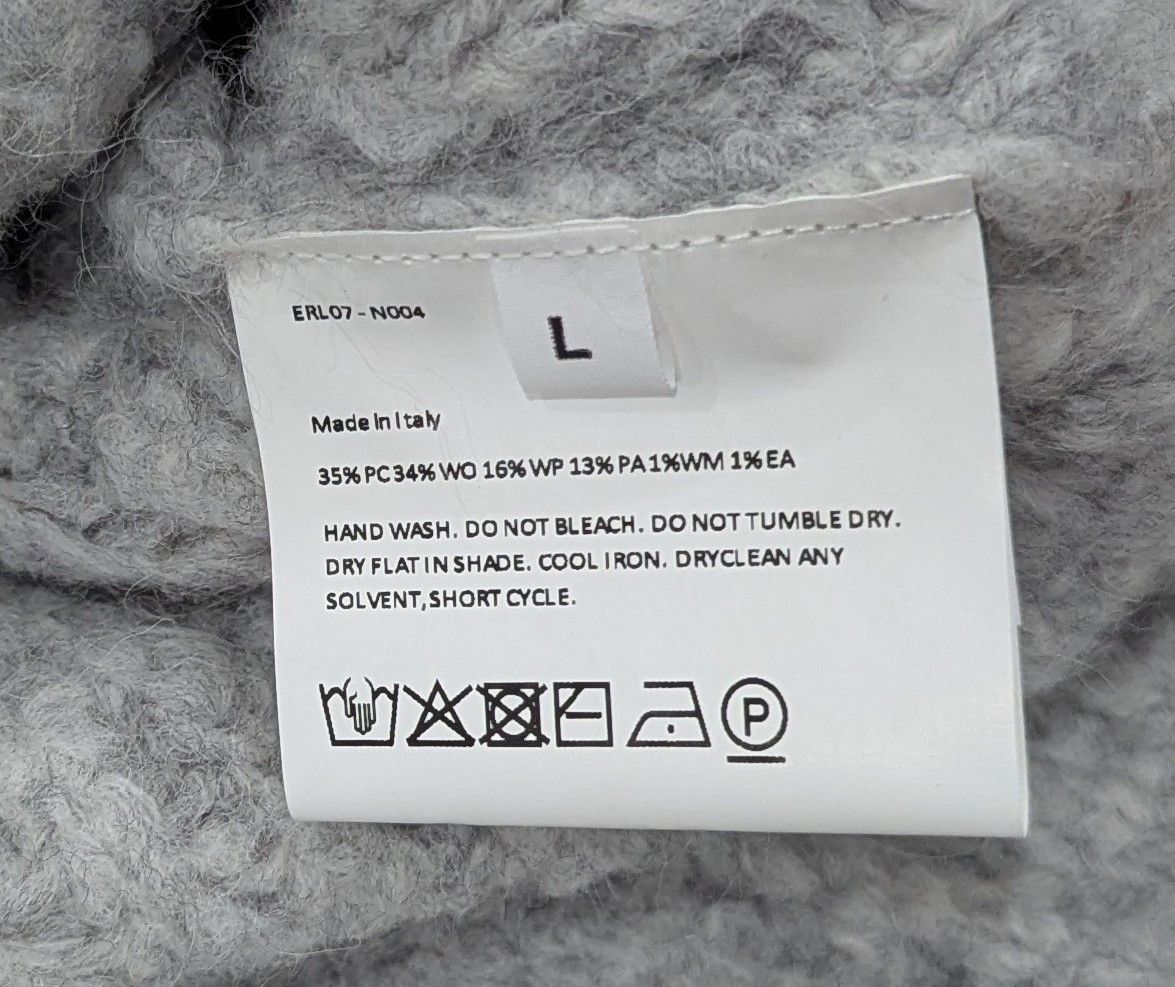 ERL ERL "Hurt Lover" Wool Blend V-Neck Sweater Gray Large Size US L / EU 52-54 / 3 - 7 Thumbnail
